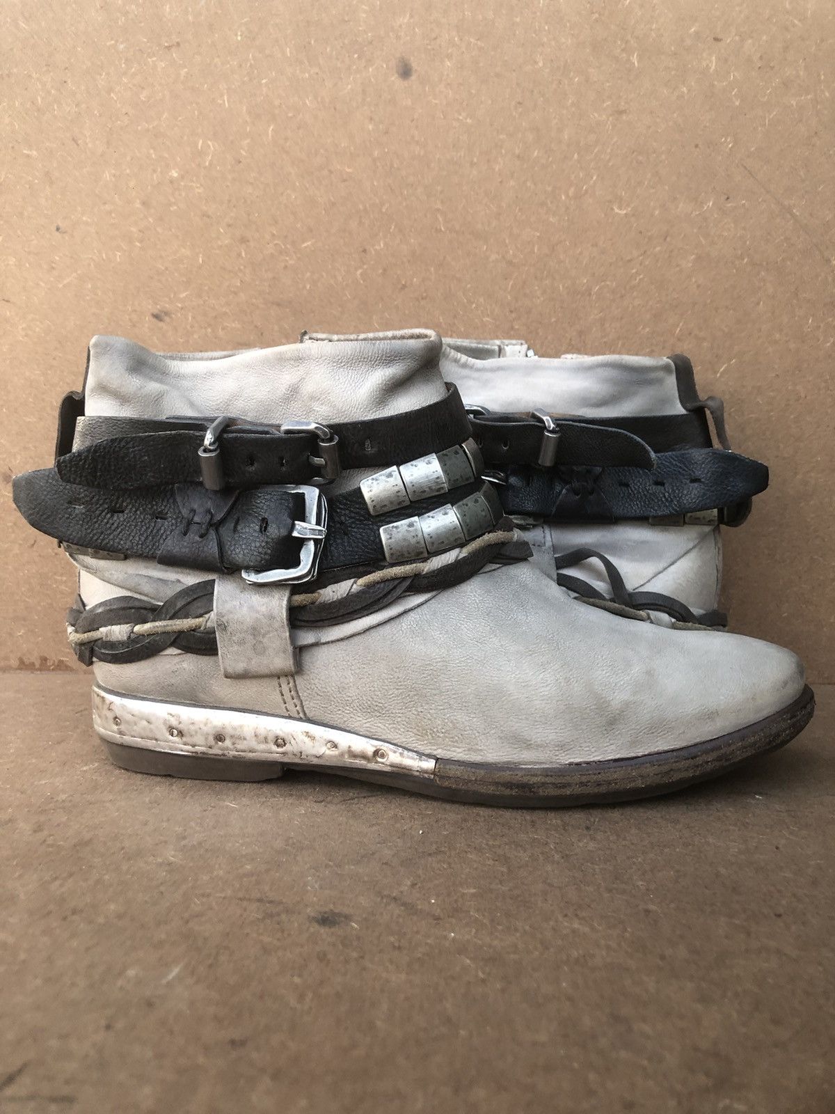 A.S.98 A.S 98 Grey Leather Women’s Ankle Boot Size 39 Size US 9 / IT 39 - 7 Thumbnail