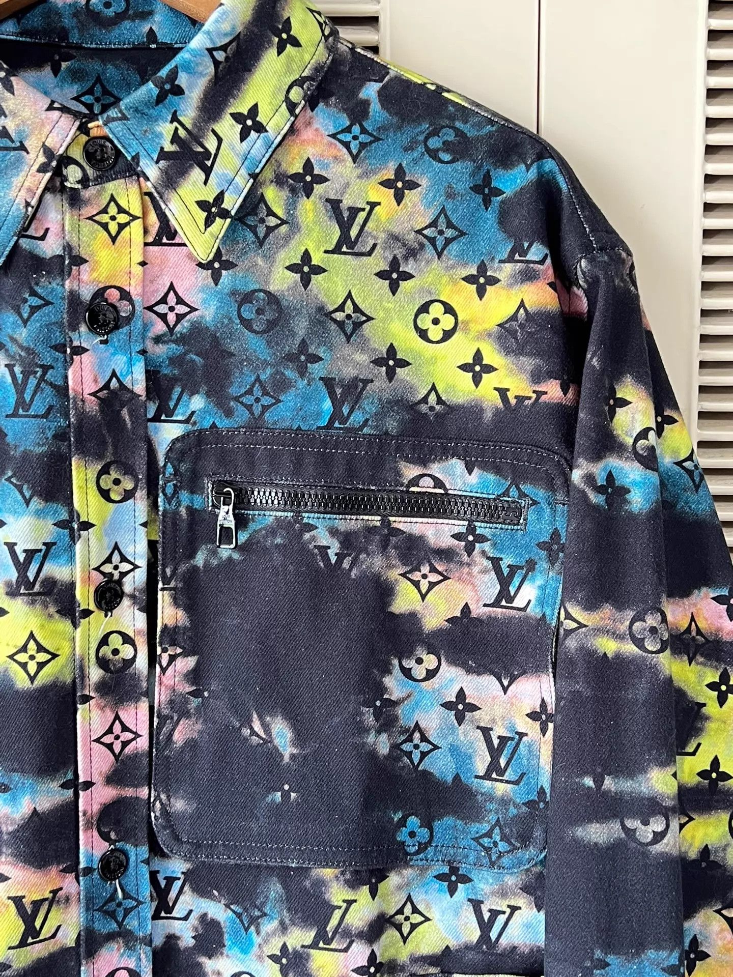 Louis Vuitton Louis Vuitton Color Laser Monogram Denim Shirt Jkt S Unisex Size US M / EU 48-50 / 2 - 4 Thumbnail
