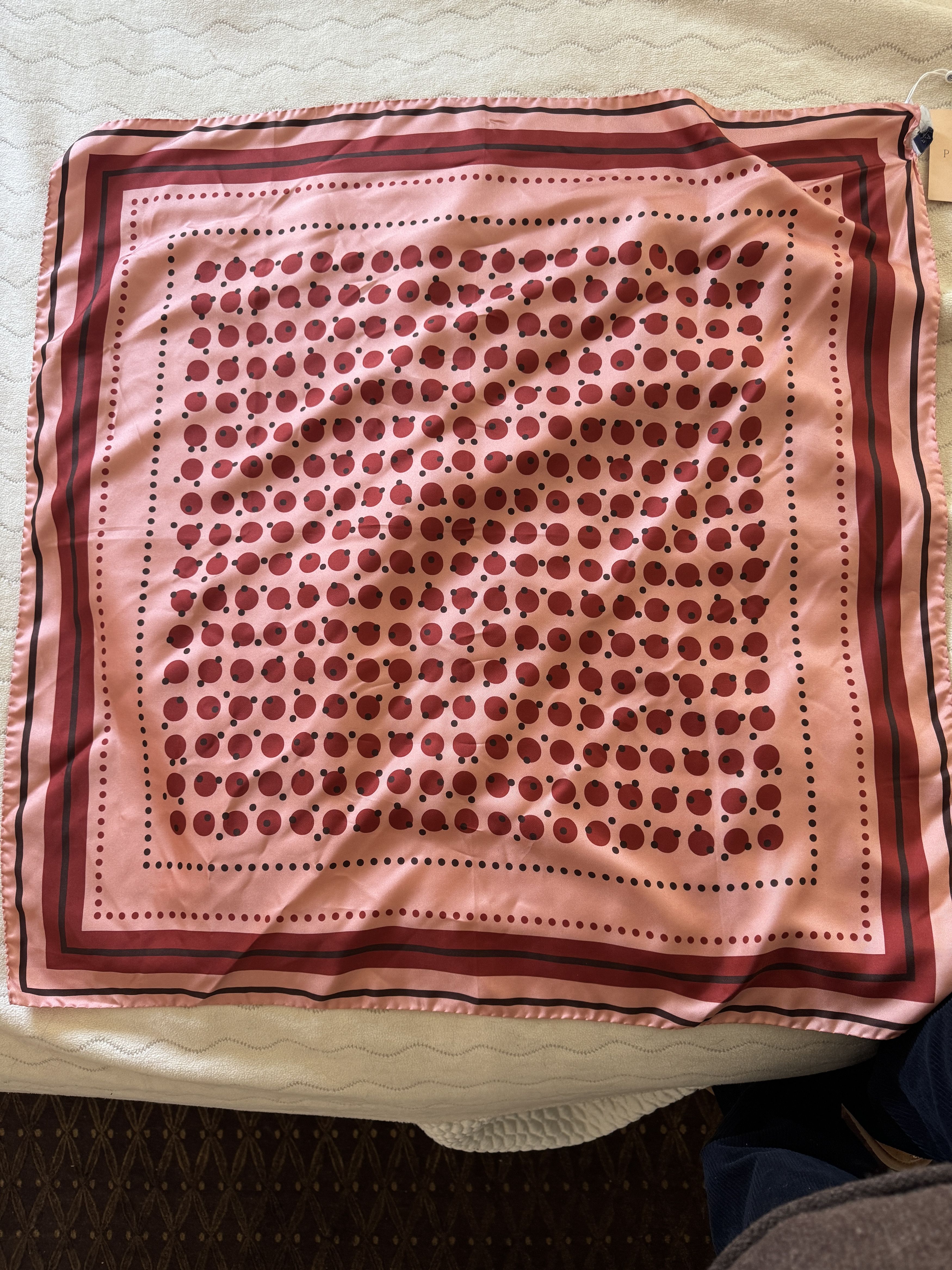Lela Rose Pearl by Lela Rose 100% silk scarf, retro dot pattern Size ONE SIZE - 1 Thumbnail
