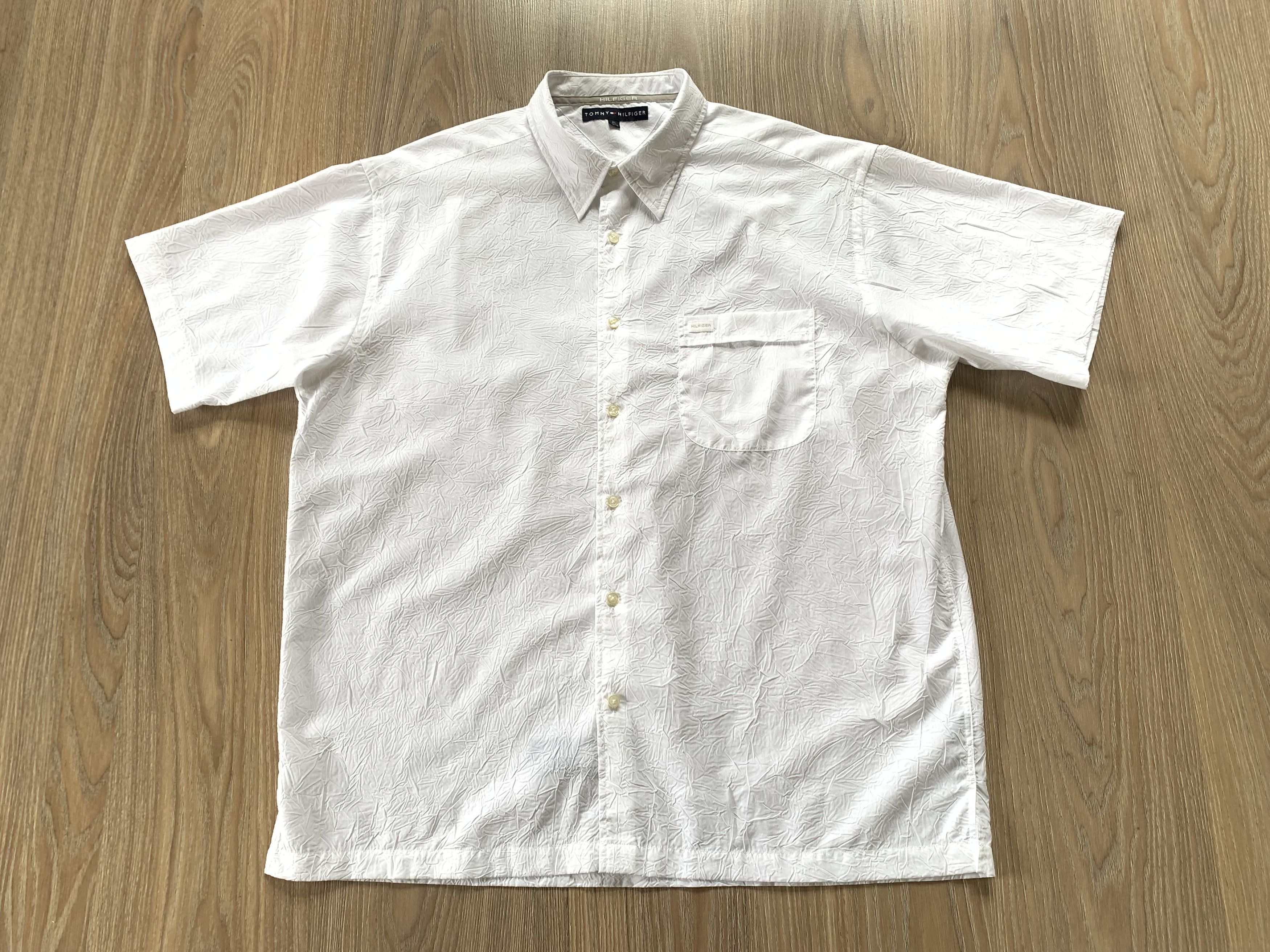 Tommy Hilfiger Tommy Hilfiger White Light Cotton Short Sleeve Shirt Size US XL / EU 56 / 4 - 3 Thumbnail