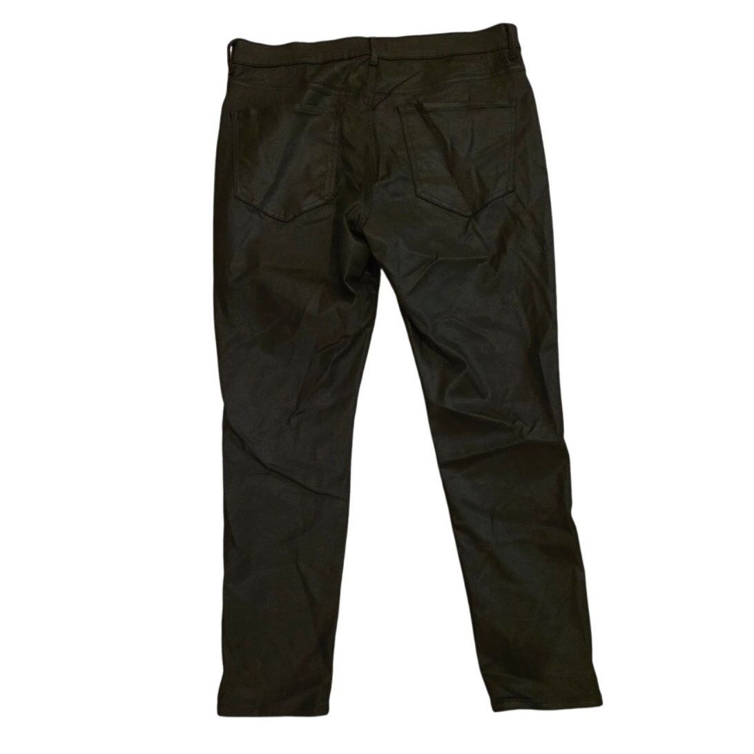 Express Express Black Shiny Skinny High Rise Pants - 14R Size 36" / US 14 / IT 50 - 2 Thumbnail