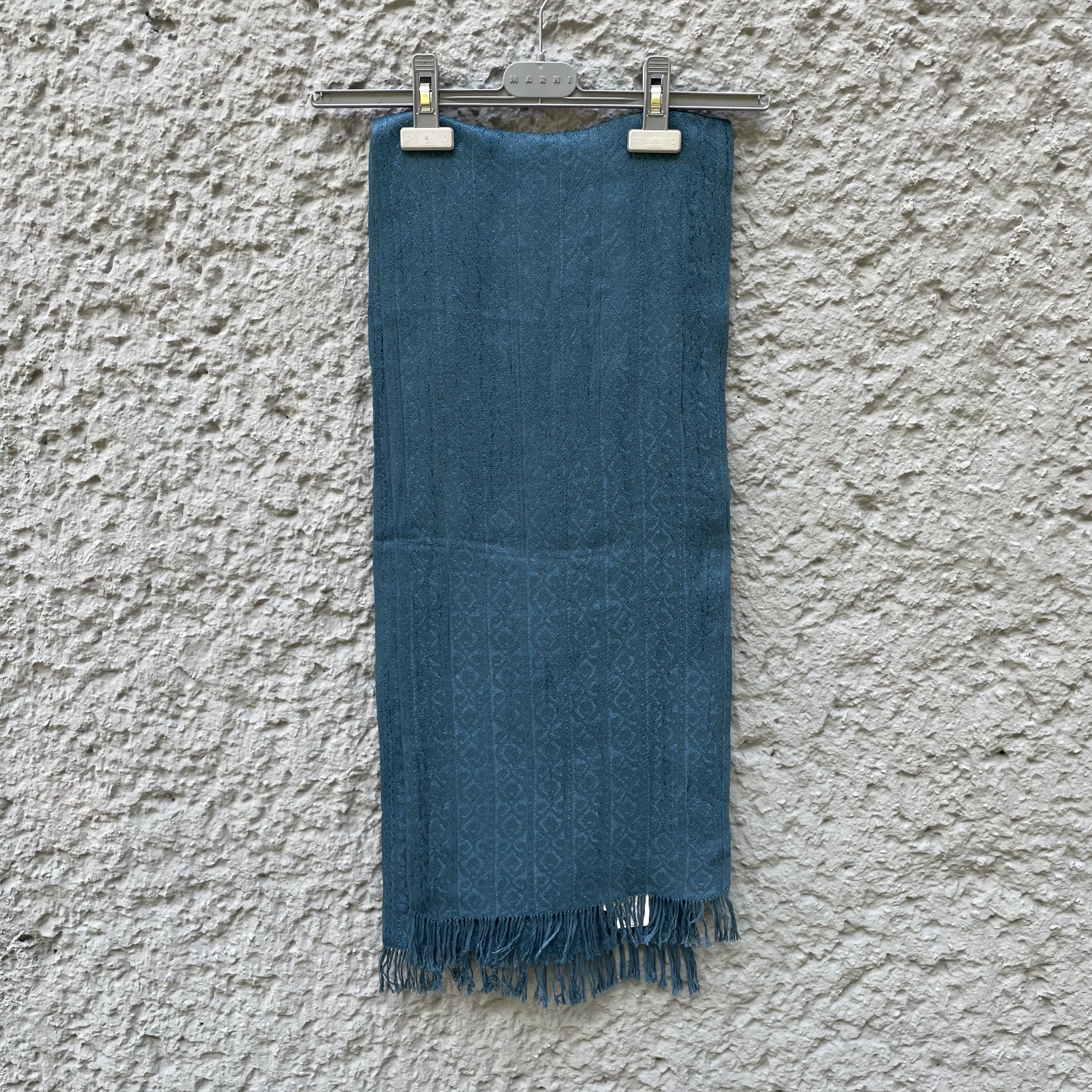 Comme des Garcons CDG Comme des Garcons Homme Plus Light Blue Rayon Scarf Size ONE SIZE - 1 Thumbnail