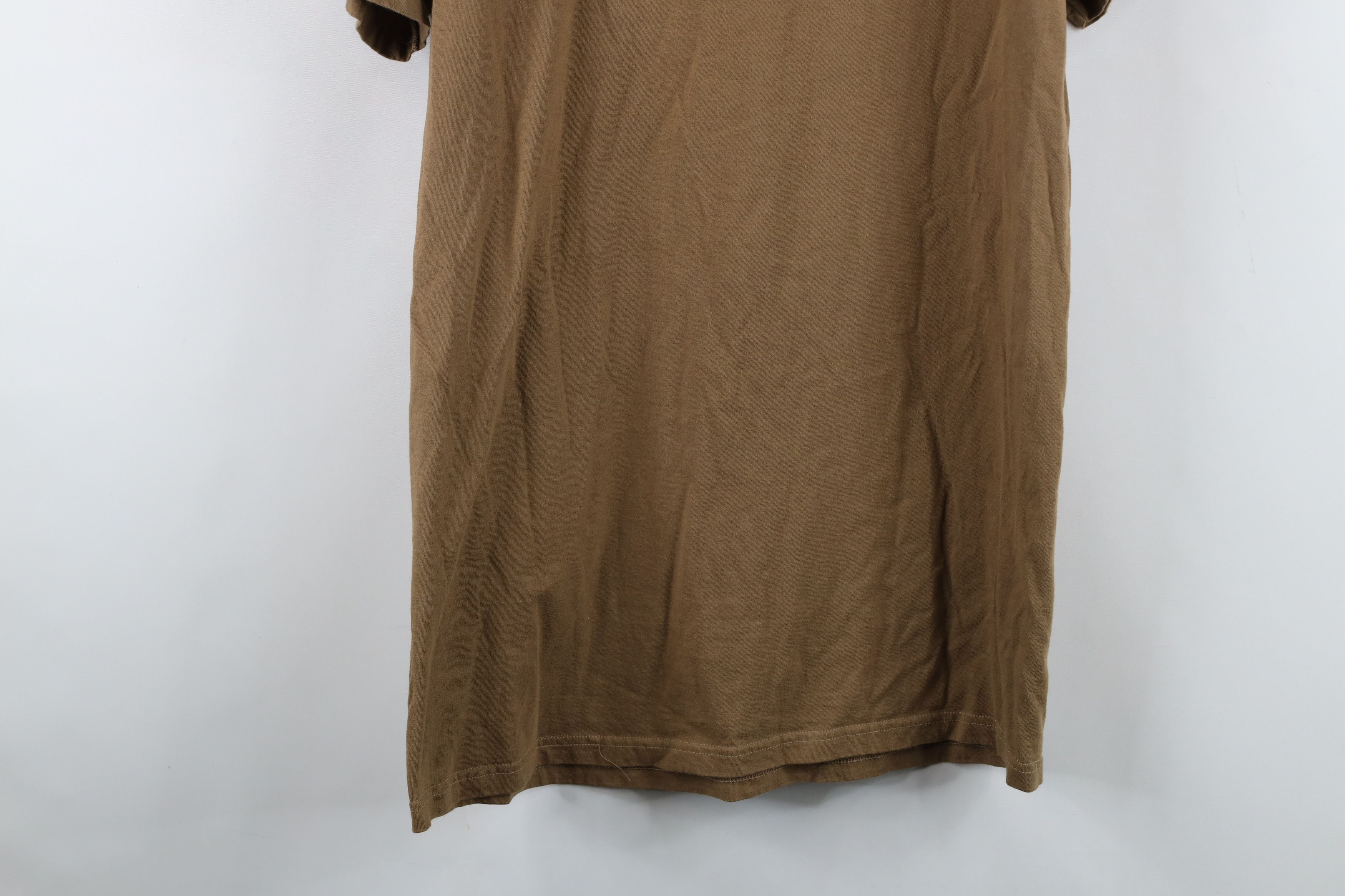 Vintage Vintage 90s Streetwear Blank Combed Cotton T-Shirt Brown USA Size US L / EU 52-54 / 3 - 14 Thumbnail