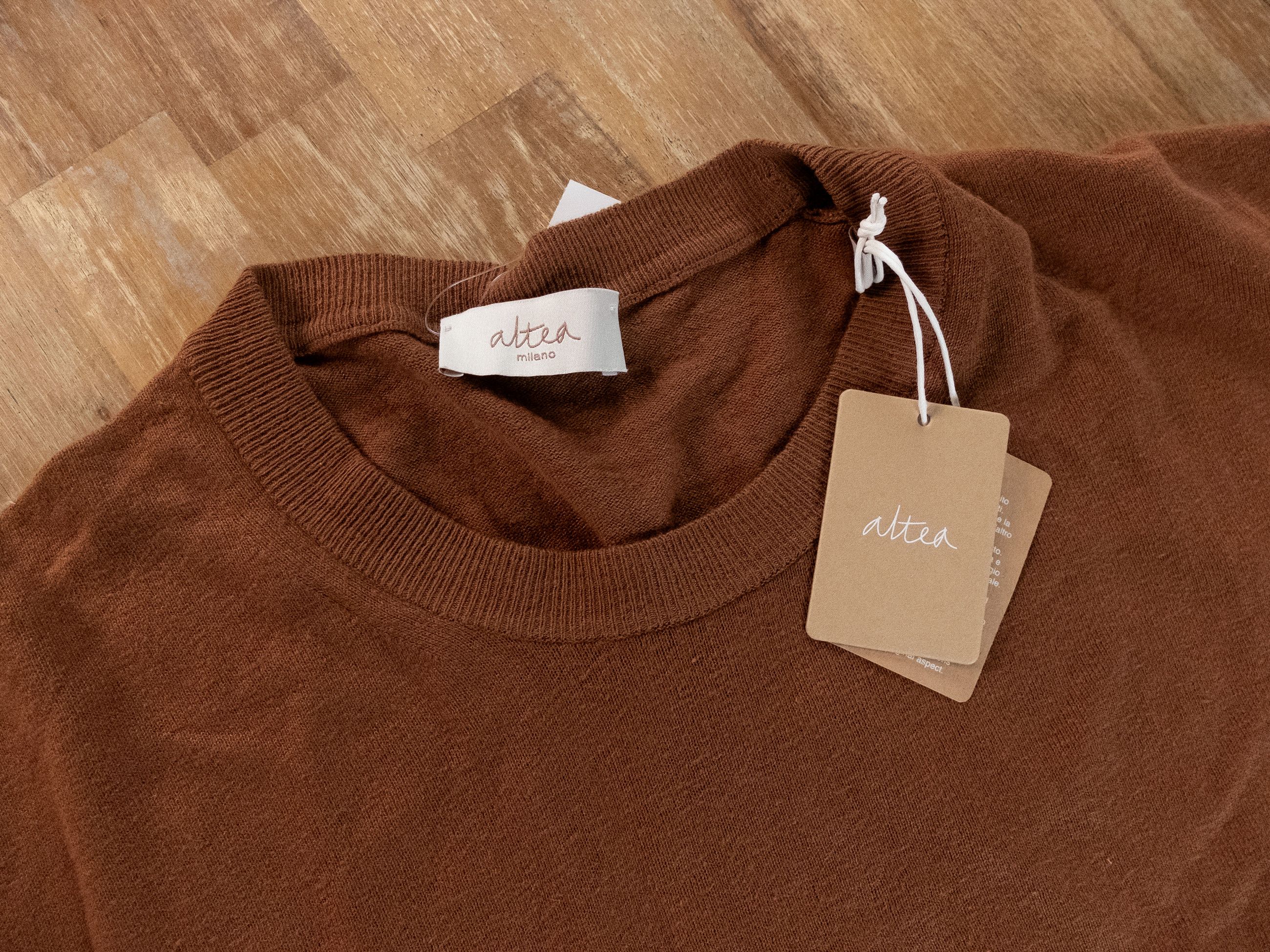 Altea ALTEA Milano brown knit cotton t-shirt Size XL Size US XL / EU 56 / 4 - 2 Thumbnail