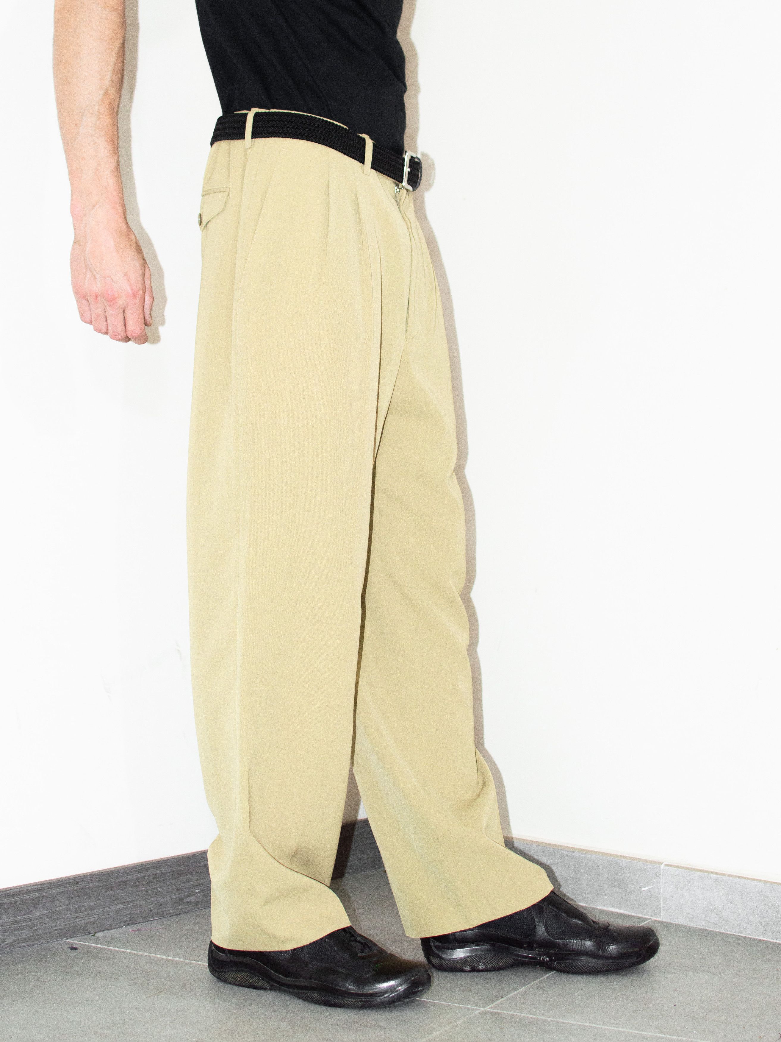 Burberry × Designer × Vintage Vintage 90s Burberry Relaxed Fit Pleated Beige Trousers Pant Size US 36 / EU 52 - 4 Thumbnail