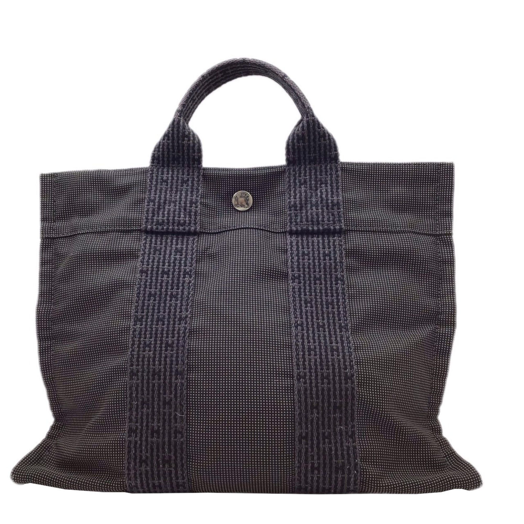 image of Hermes Aerline Tote Pm Gray Handbag Nylon Canvas Bag Compact Ladies Men's Unisex in Grey