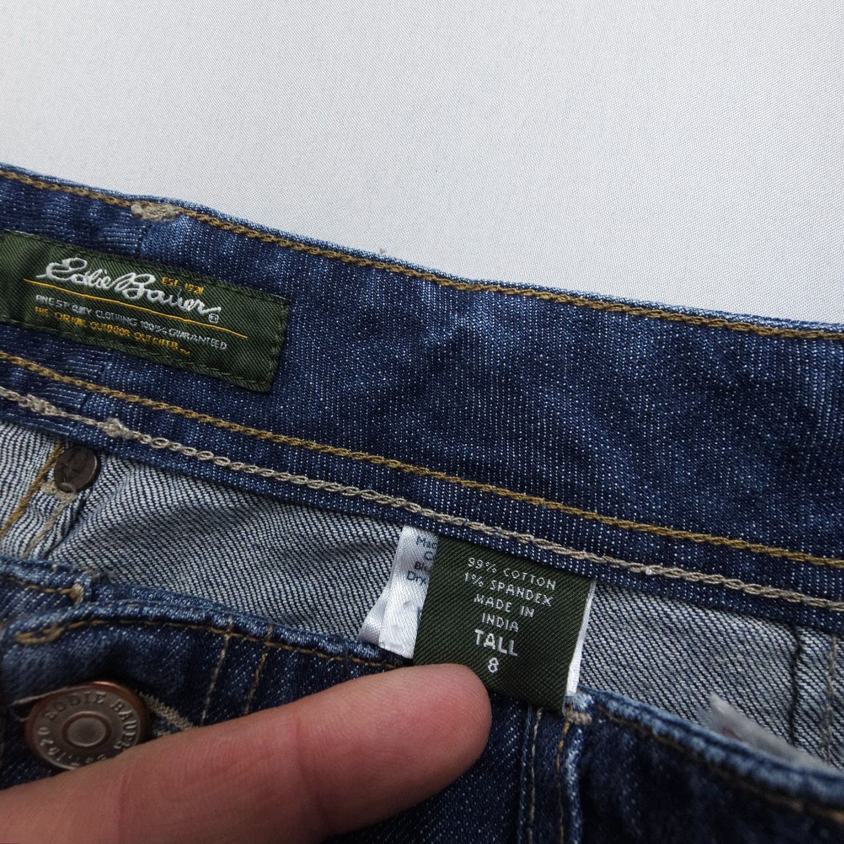 Eddie Bauer VINTAGE Eddie Bauer Jeans 8 Tall Mid Rise Straight Dark Wash 90s Bohemian Women's Jeans Size 30" / US 8 / IT 44 - 3 Thumbnail