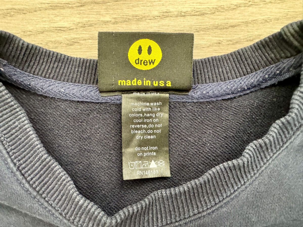Drew × Justin Bieber Drew Dark Blue Crewneck Sweatshirt Women’s Size L / US 10 / IT 46 - 4 Thumbnail