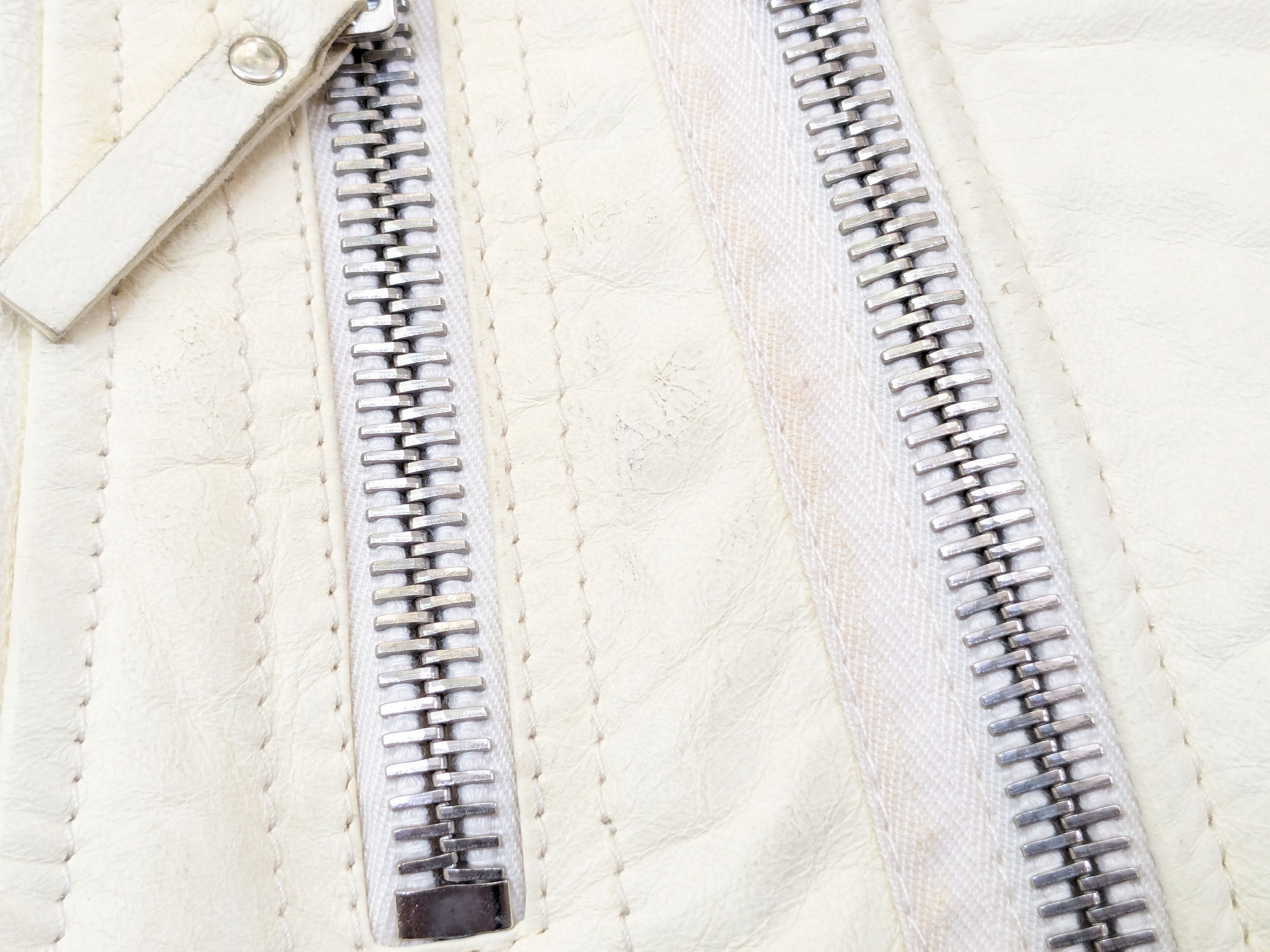 Balenciaga Women's Balenciaga Leather Moto Jacket White 38 Lambskin Size XS / US 0-2 / IT 36-38 - 10 Thumbnail