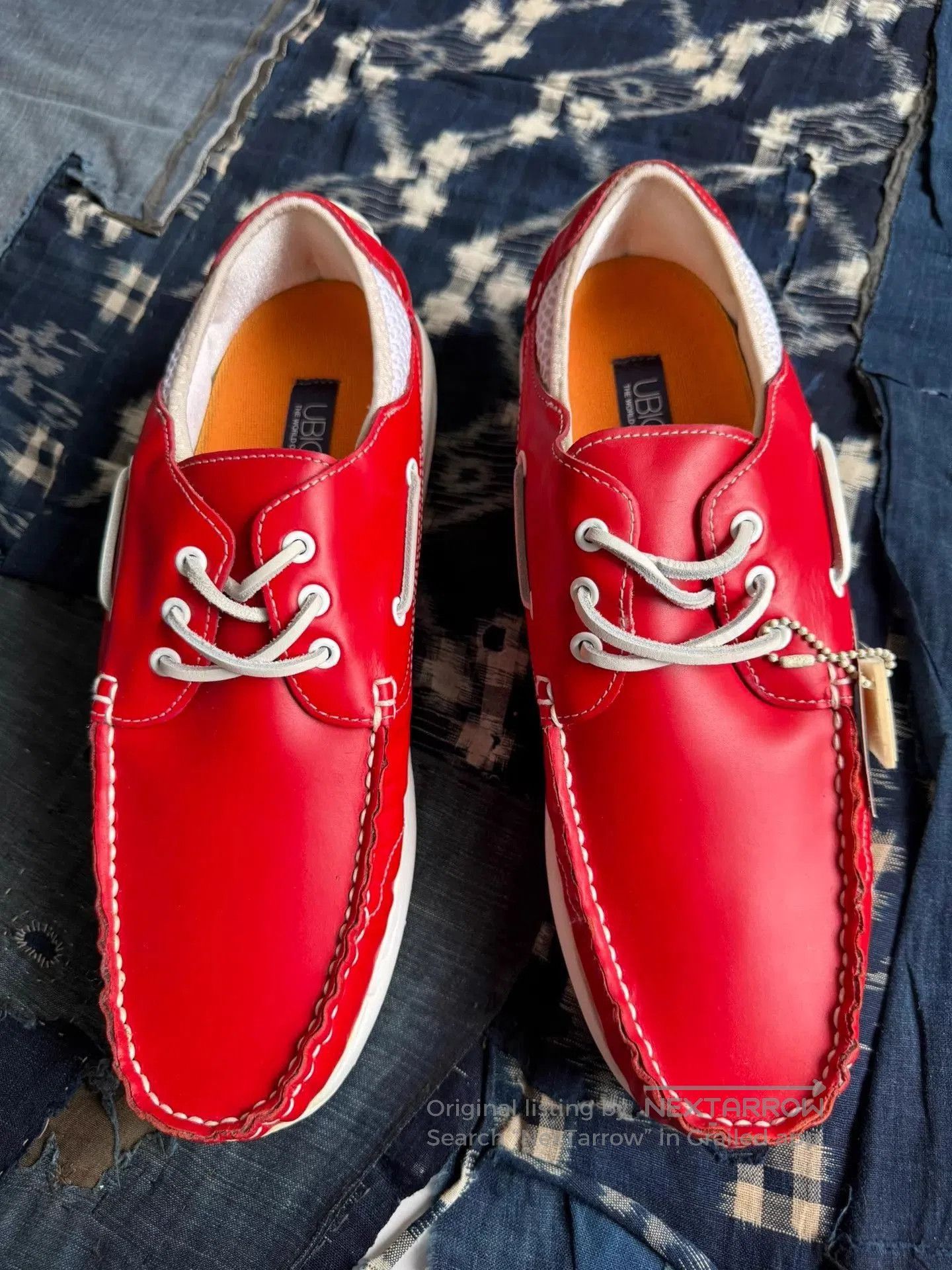 Visvim Red Leather Lace-Up Casual Shoes Size 11. Size US 11 / EU 44 - 5 Thumbnail