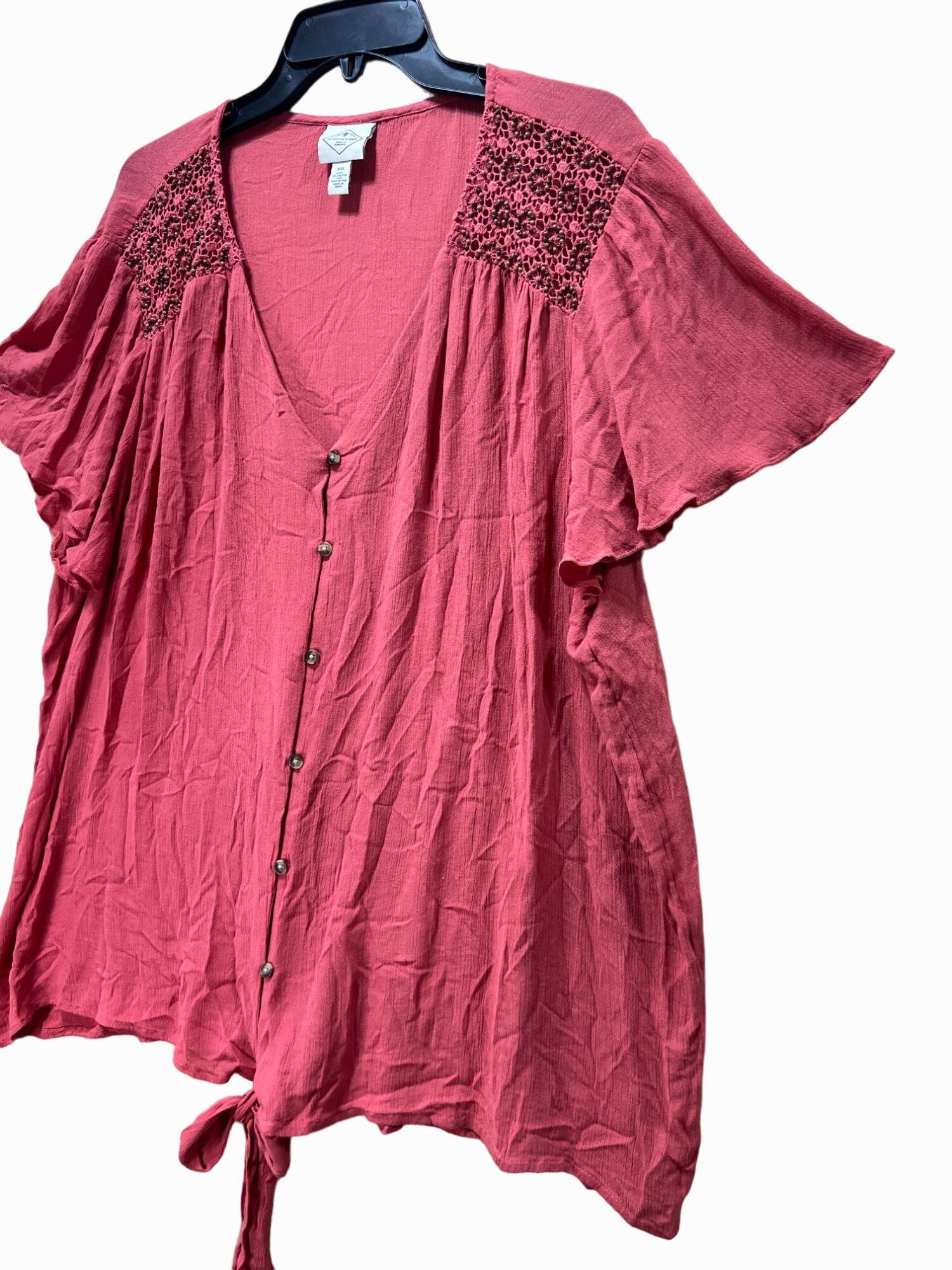 Other ST JOHN'S BAY - Women's Short Sleeve Button Down Blouse - Pi Size XXL / US 16-18 / IT 52-54 - 15 Thumbnail