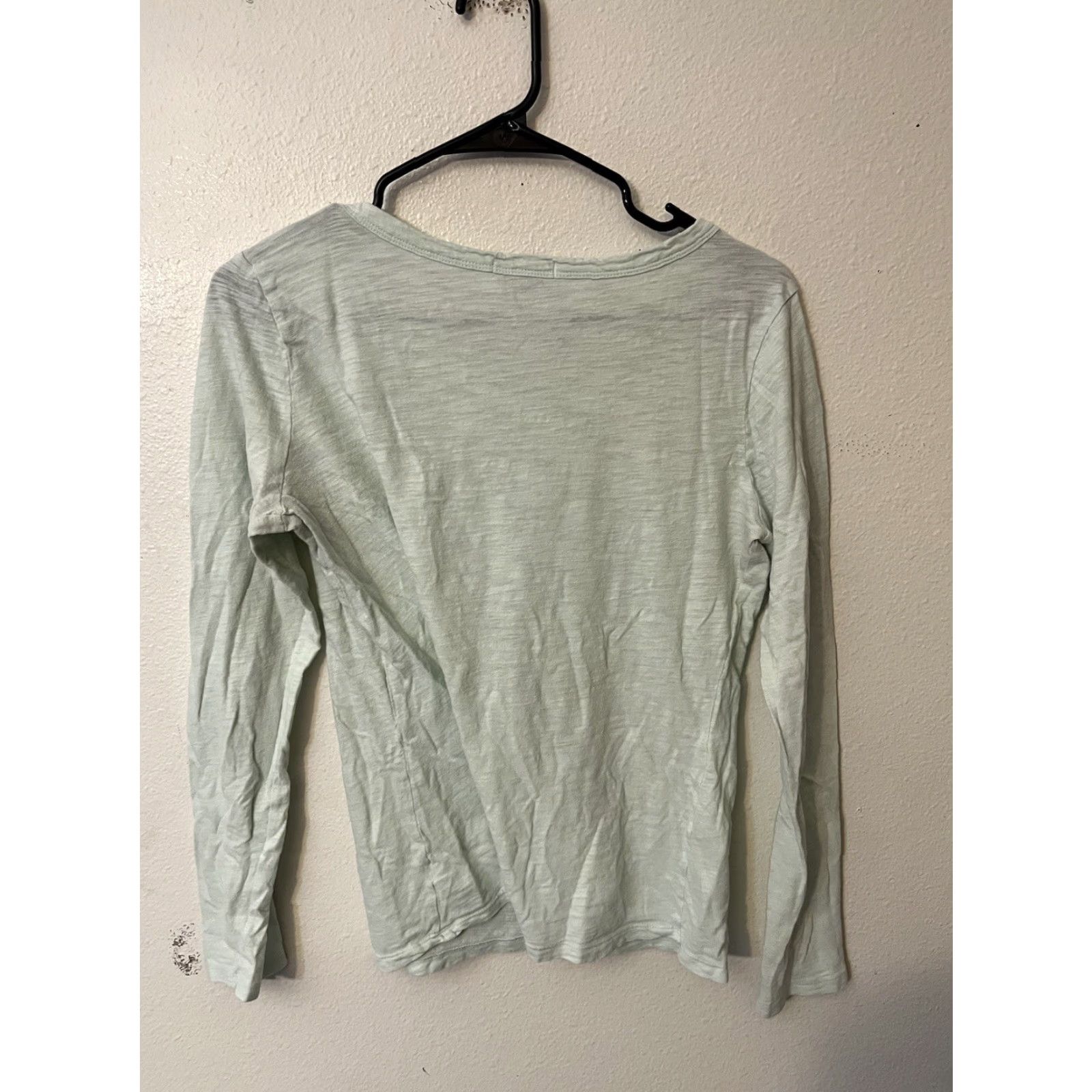 Gap GAP T-Shirt Long Sleeve Shirt Women Medium Blue 60% Cotton 40% Modal Fitted Round Neck Solid Vintage No Size M / US 6-8 / IT 42-44 - 2 Thumbnail