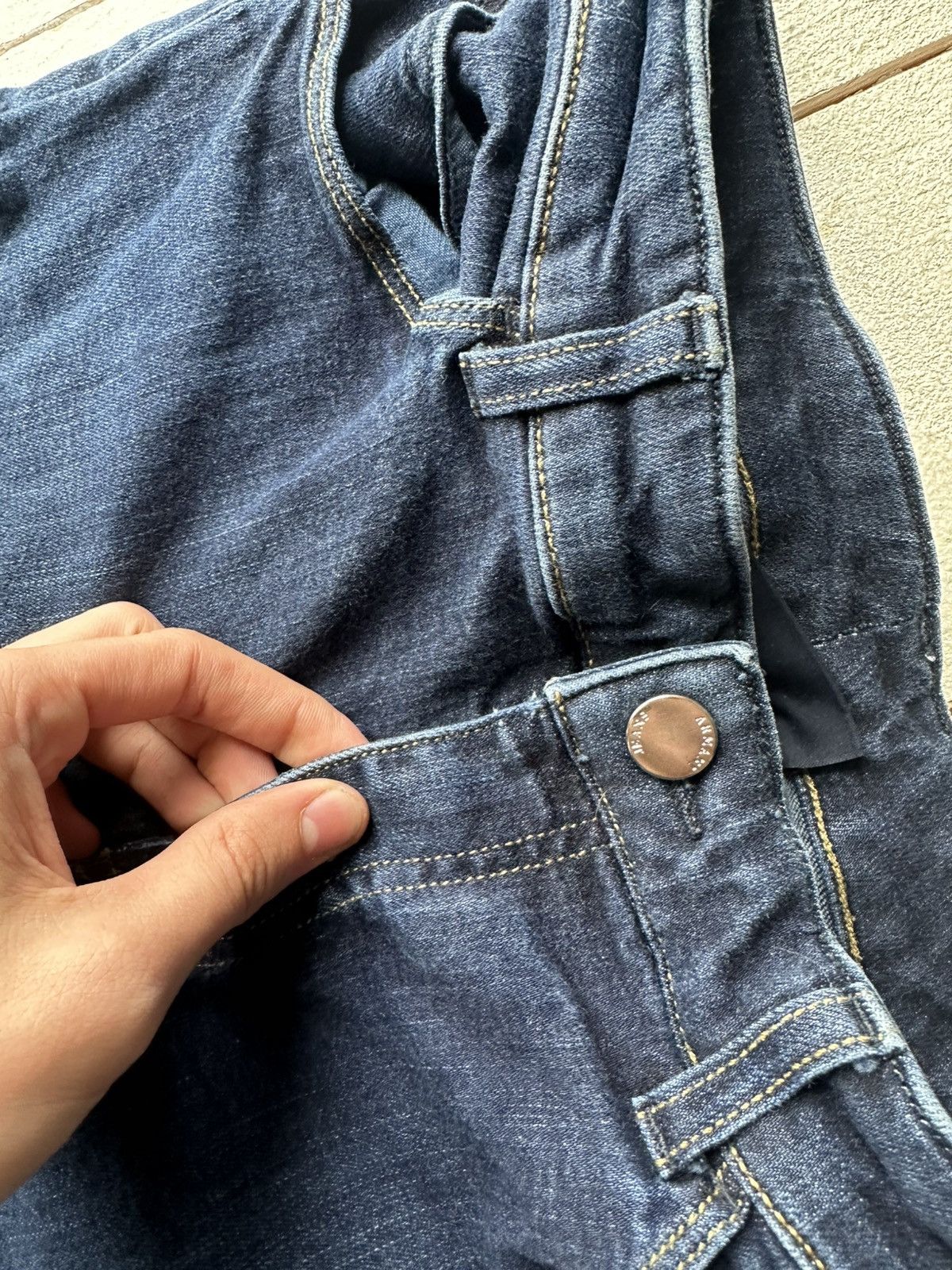Armani 🚨Y2K WOMEN ARMANI JEANS WITH LOGO AVANT GARDE DENIM PANTS Size 29" - 4 Thumbnail