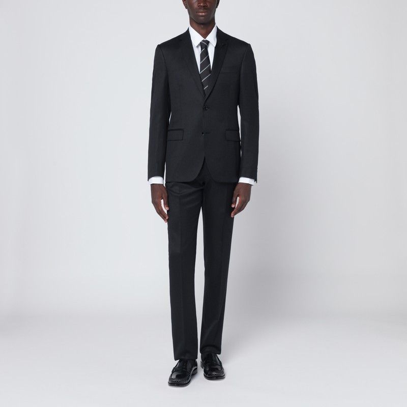 Lardini Lardini Black Single-Breasted Wool Suit Size US L / EU 52-54 / 3 - 1 Thumbnail
