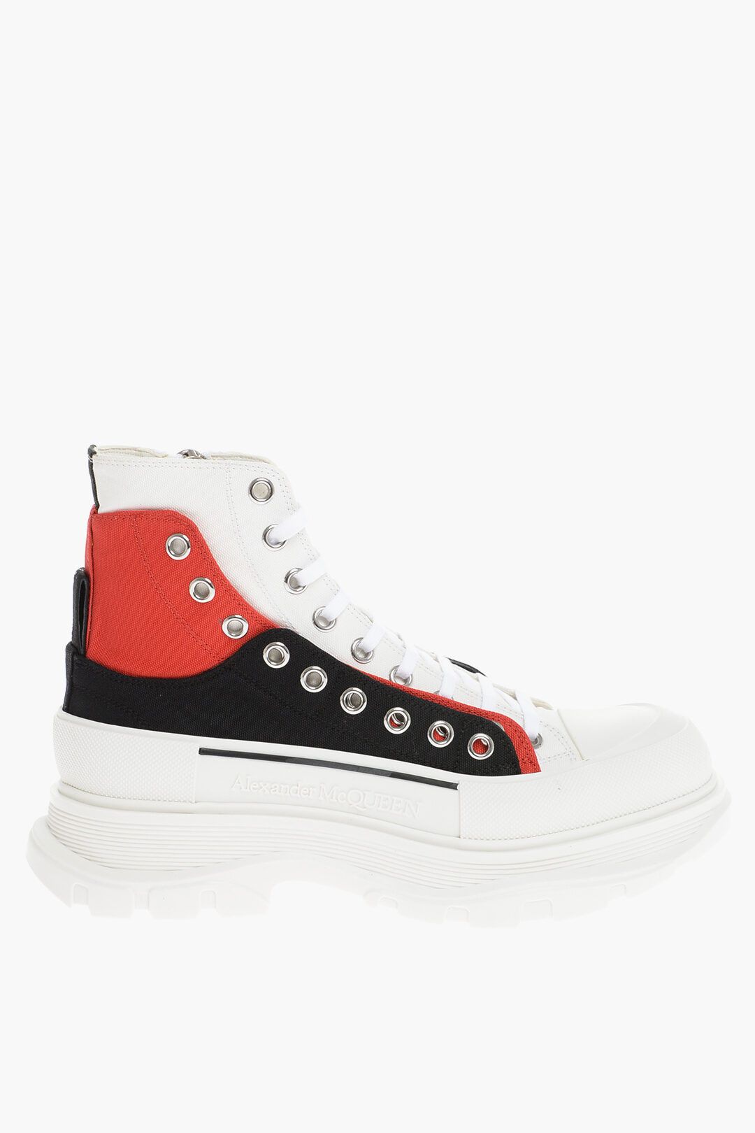 image of Alexander Mcqueen Og1Mm0423 Zipped Hi-Top Sneakers In White, Men's (Size 9)