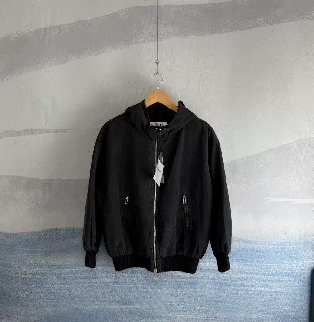 Dior Dior Black Distressed Zip-Up Hoodie Size XXS / US 00 / IT 34 - 1 Thumbnail