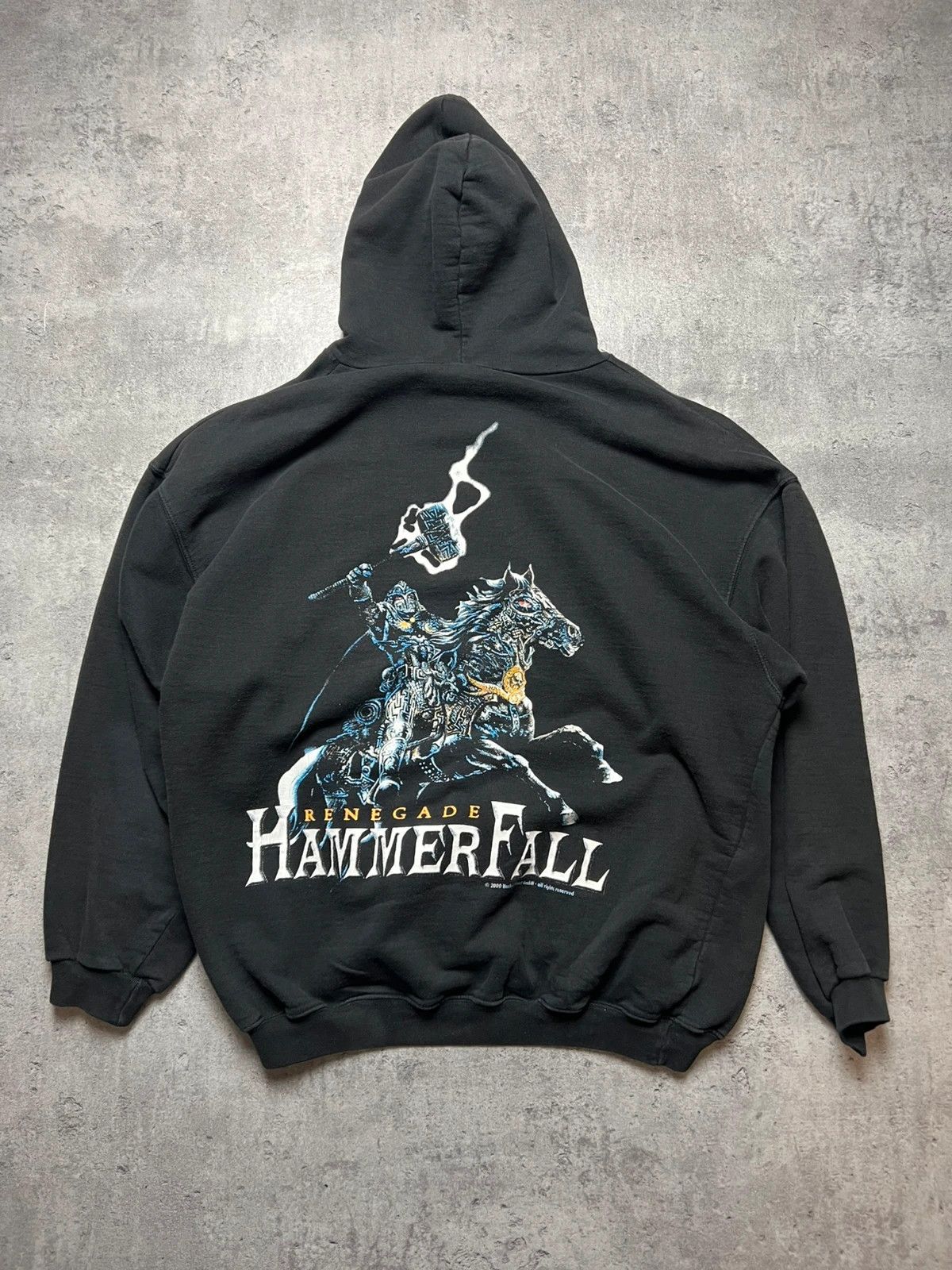 Vintage Hammerfall black vintage hoodie from 2000s power metal Size US XL / EU 56 / 4 - 1 Thumbnail