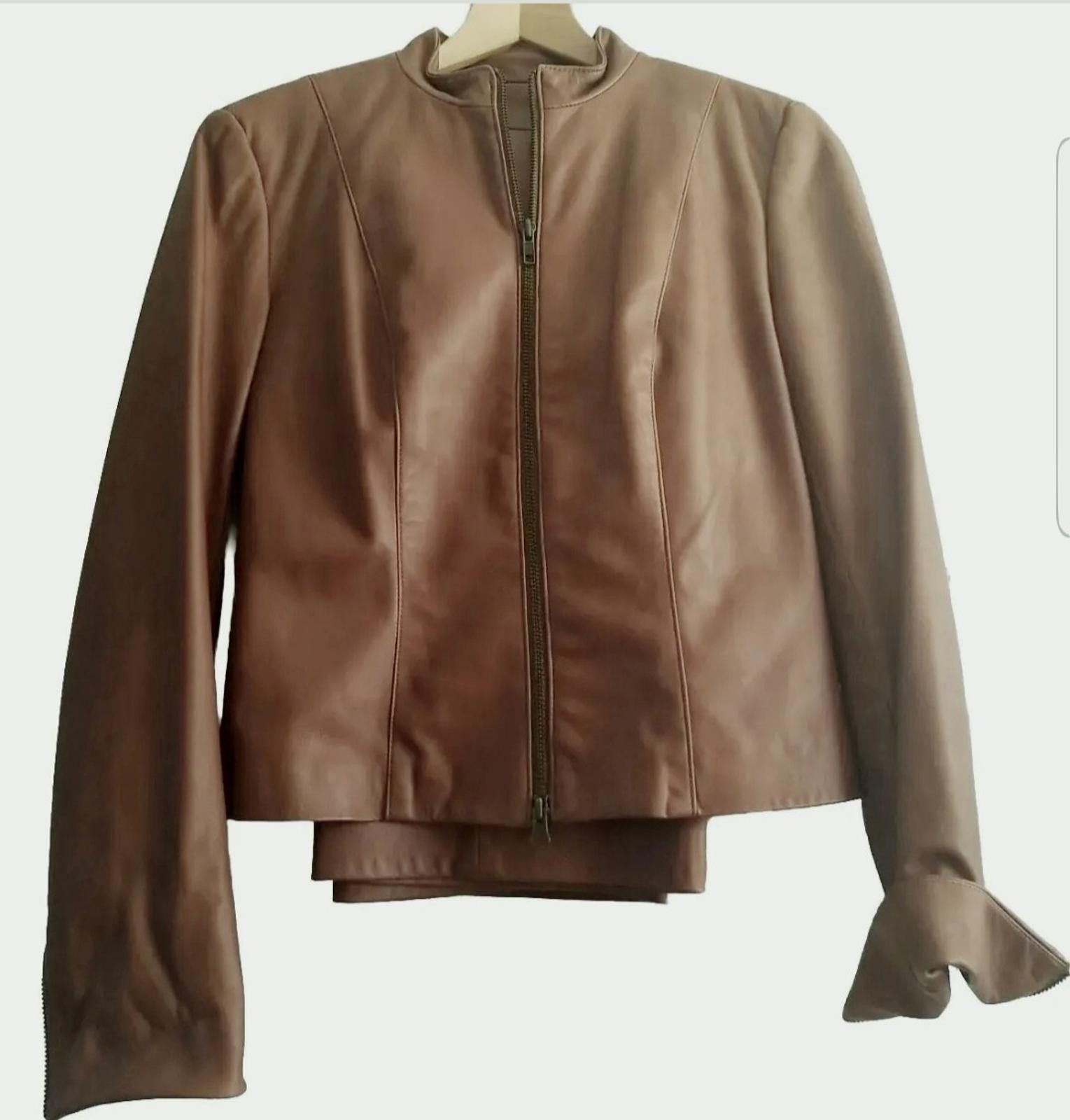 Danier Danier Women's Size 8 Genuine Leather Pant Suit Jacket Brown Size ONE SIZE - 2 Thumbnail