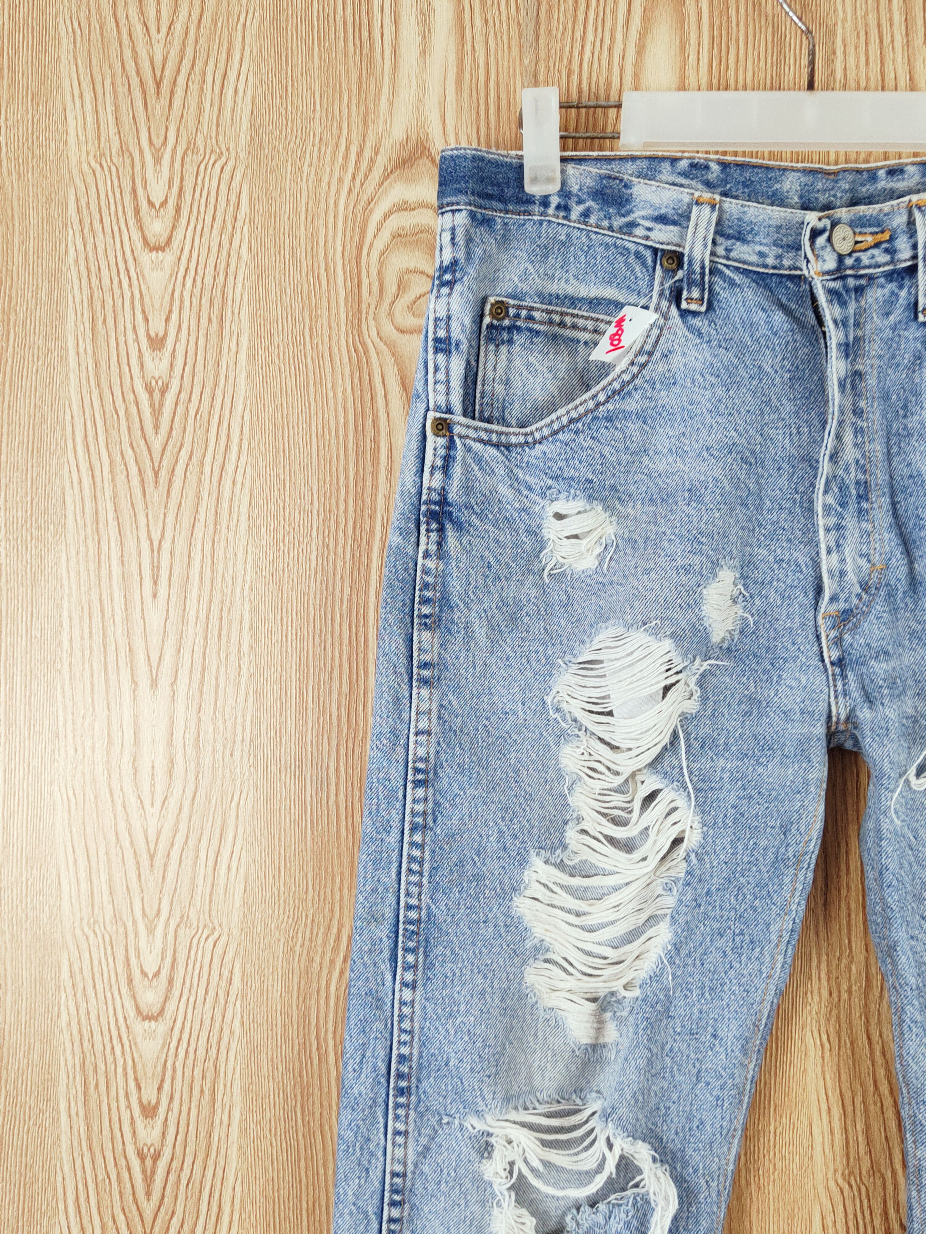Japanese Brand Japanese Brand Blue Distressed Ripped Jeans #W801 Size US 32 / EU 48 - 3 Thumbnail