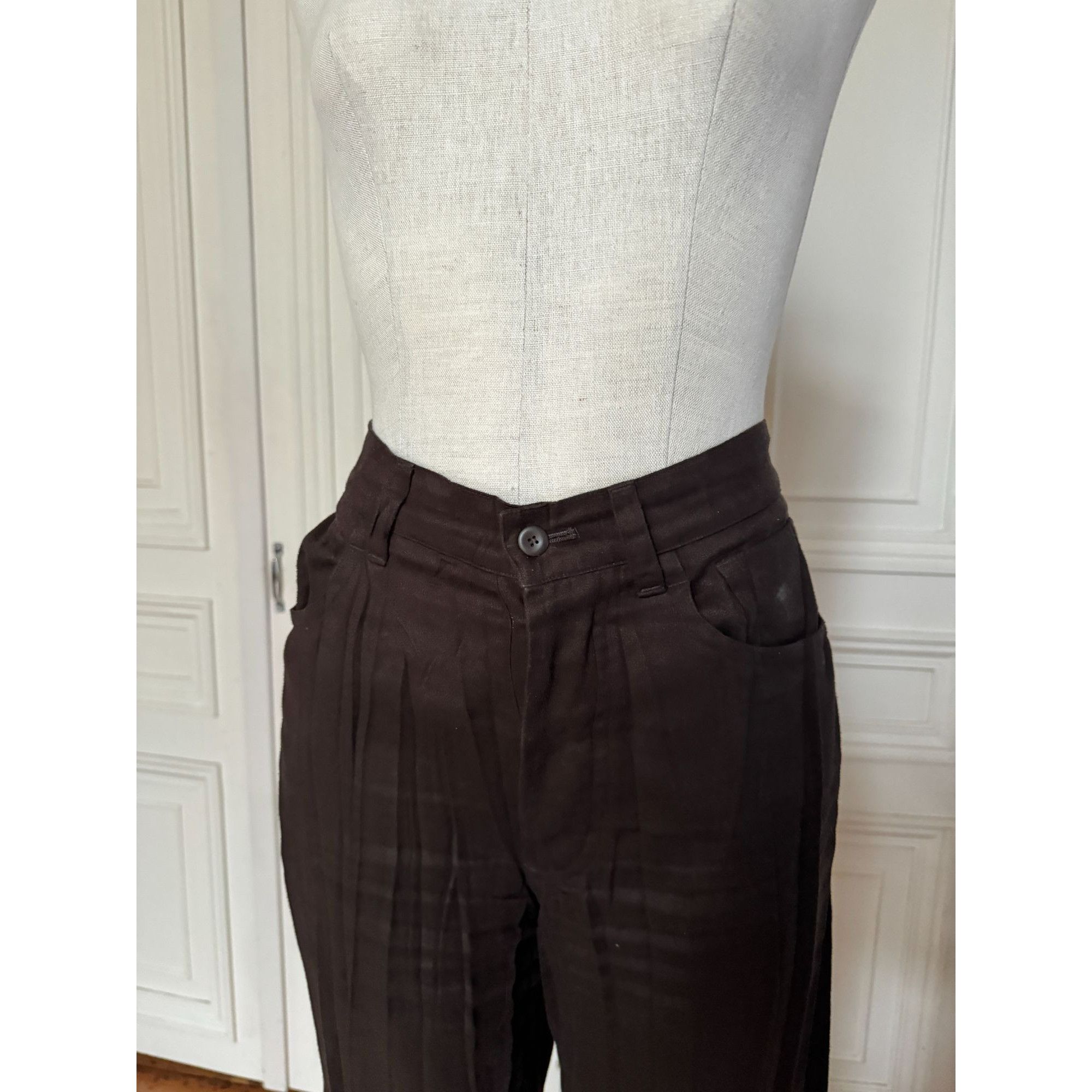 Issey Miyake Early 1990s Brown Moleskin Pants Suit Size M / US 6-8 / IT 42-44 - 8 Thumbnail