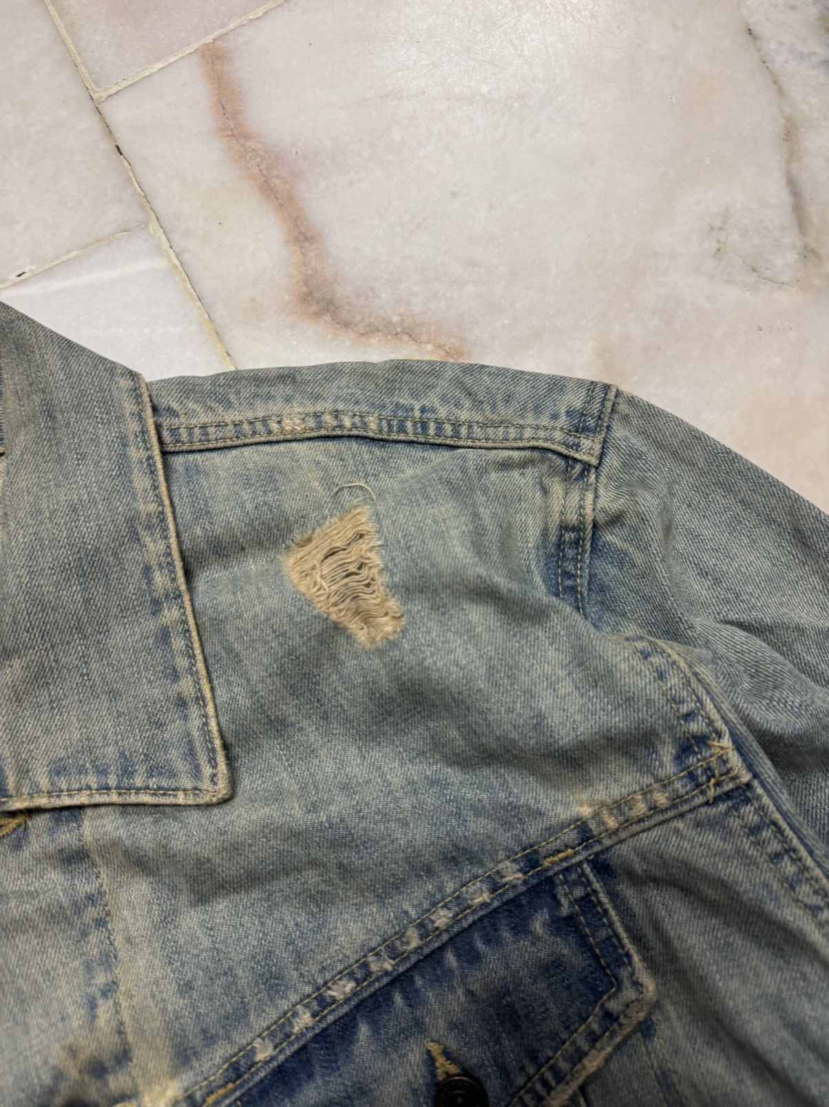 If Six Was Nine 💥GRUNGE💥90s STYLE OLD NAVY DISTRESSED MUDWASH POCKET DENIM Size US XXL / EU 58 / 5 - 9 Thumbnail