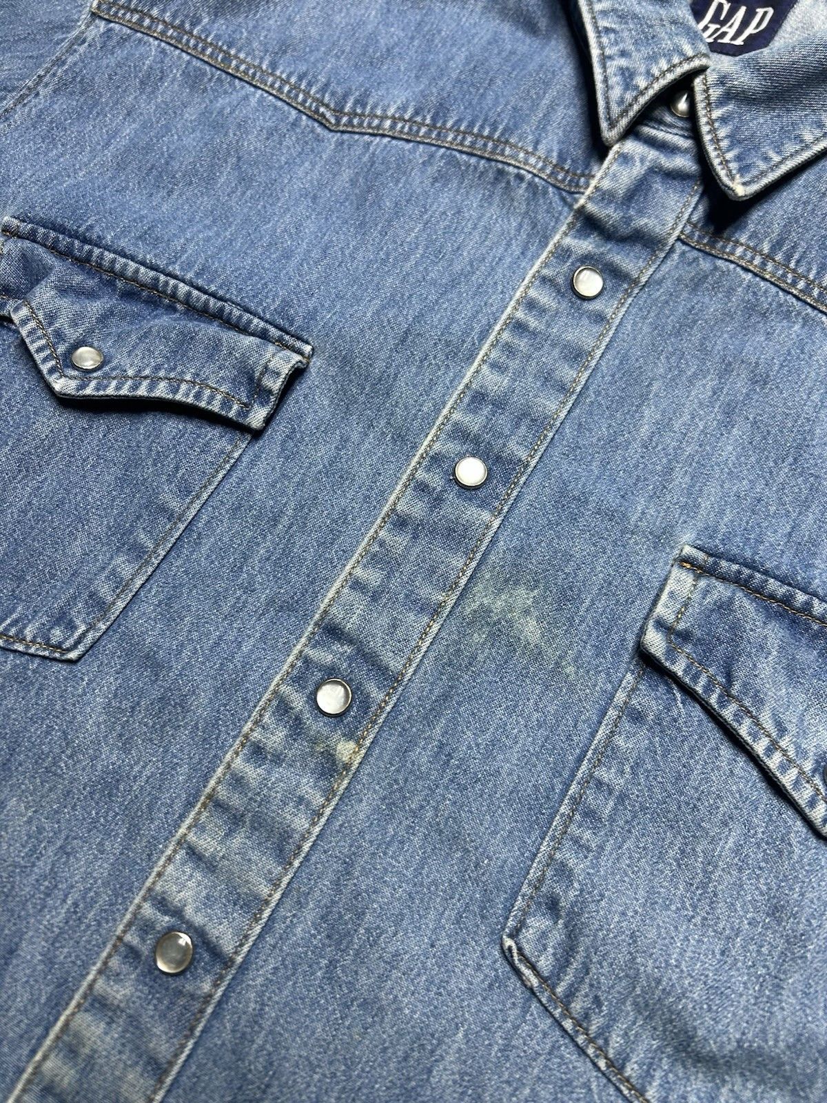 Vintage Vtg gap denim pearl snap shirt western cowboy workwear large Size US L / EU 52-54 / 3 - 4 Thumbnail