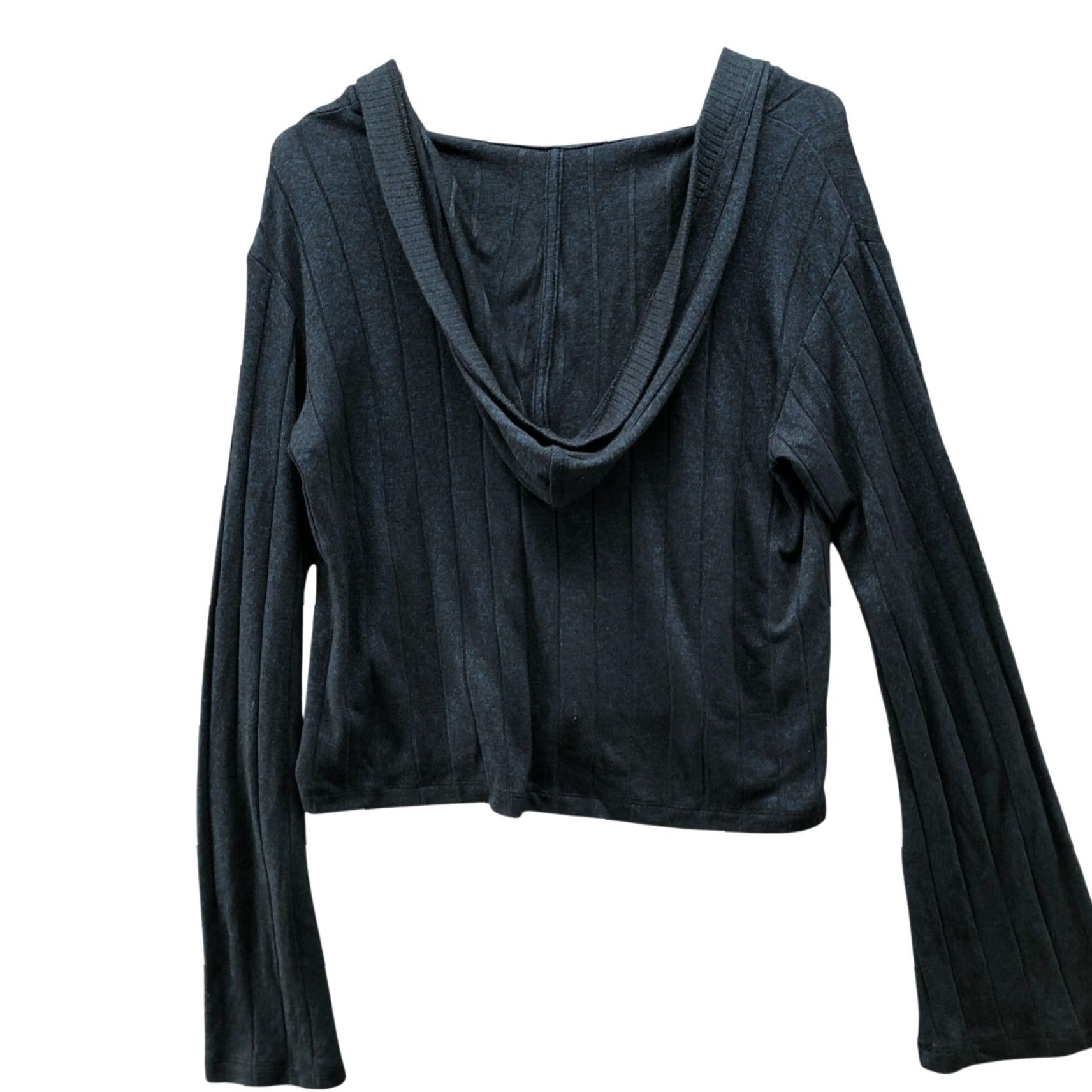 Athleta Athleta Harmony Pose Hoodie Sweater Womens XS Teal V-Neck Flare Sleeve Pullover Hooded Knit Logo Activewear Shirt/Top Size XS / US 0-2 / IT 36-38 - 2 Thumbnail