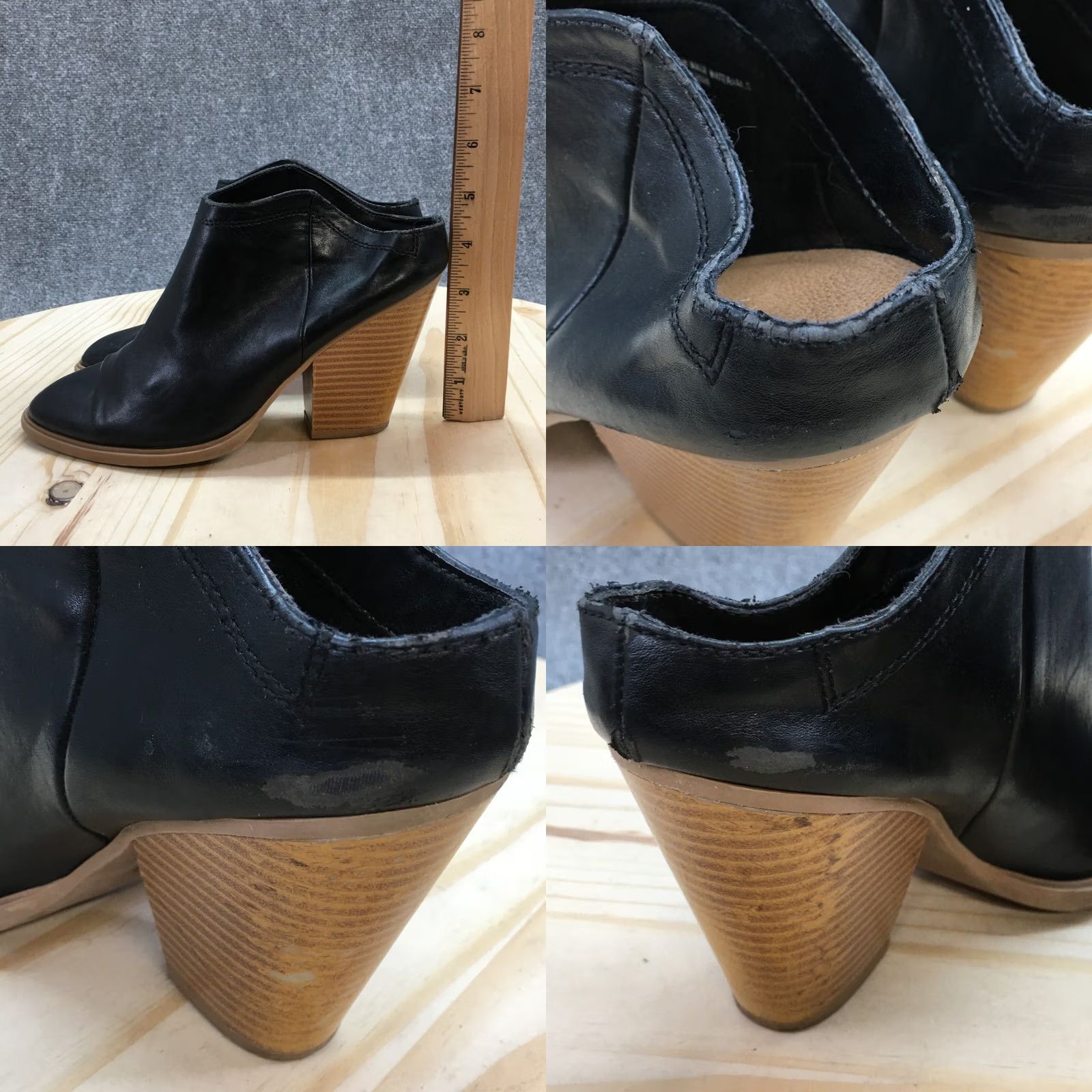 Dolce Vita Dolce Vita Sandals Womens 7.5 Mules Clogs High Heels Black Leather Slip On Women's Sandals Size US 8 / IT 38 - 8 Thumbnail