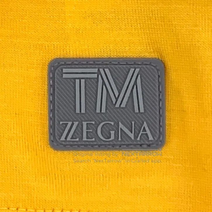 Ermenegildo Zegna Zegna Yellow Logo Patch Wool Round Neck Short Sleeve T-Shi Size US S / EU 44-46 / 1 - 5 Thumbnail