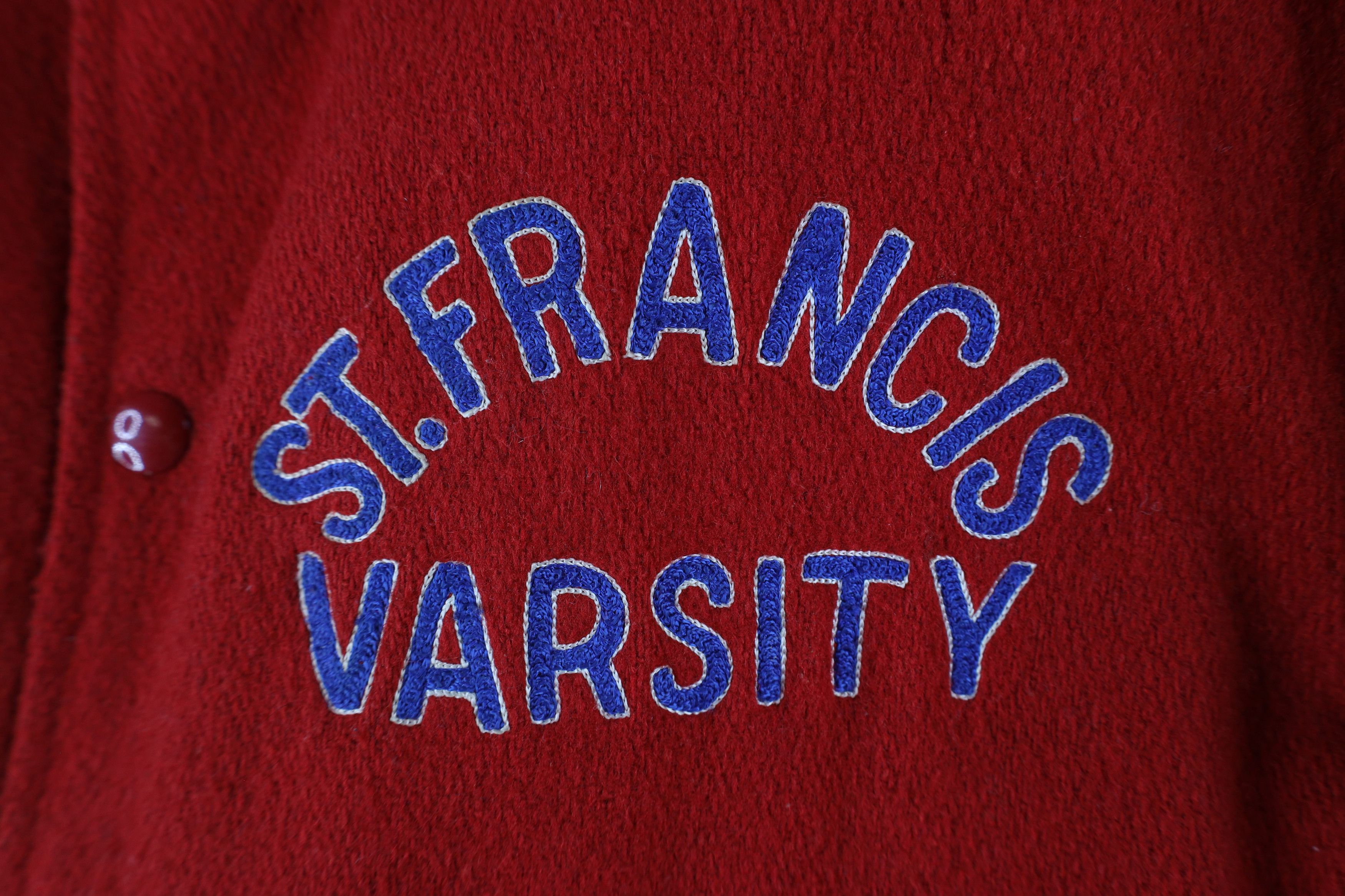 Vintage Vintage 90s Wool Leather St Francis Football Varsity Jacket Size US L / EU 52-54 / 3 - 4 Thumbnail