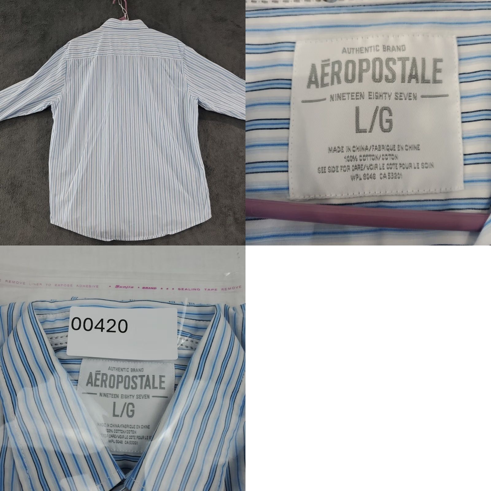 Aeropostale Aeropostale 1987 Button-Up Shirt Striped Blue White Size XL Men’s Regular Cotton Casual Size US XL / EU 56 / 4 - 8 Thumbnail