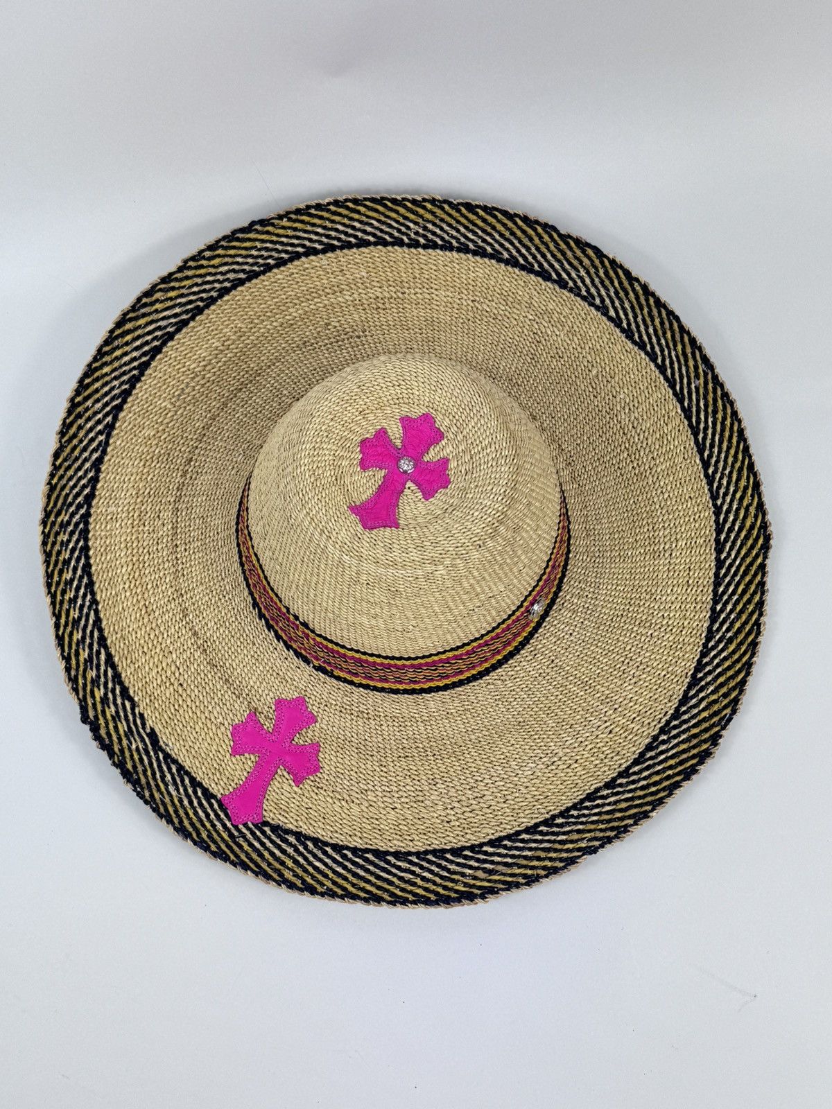 Chrome Hearts PINK CROSS PATCH STRAW HAT ‼️RARE‼️ Size ONE SIZE - 2 Thumbnail