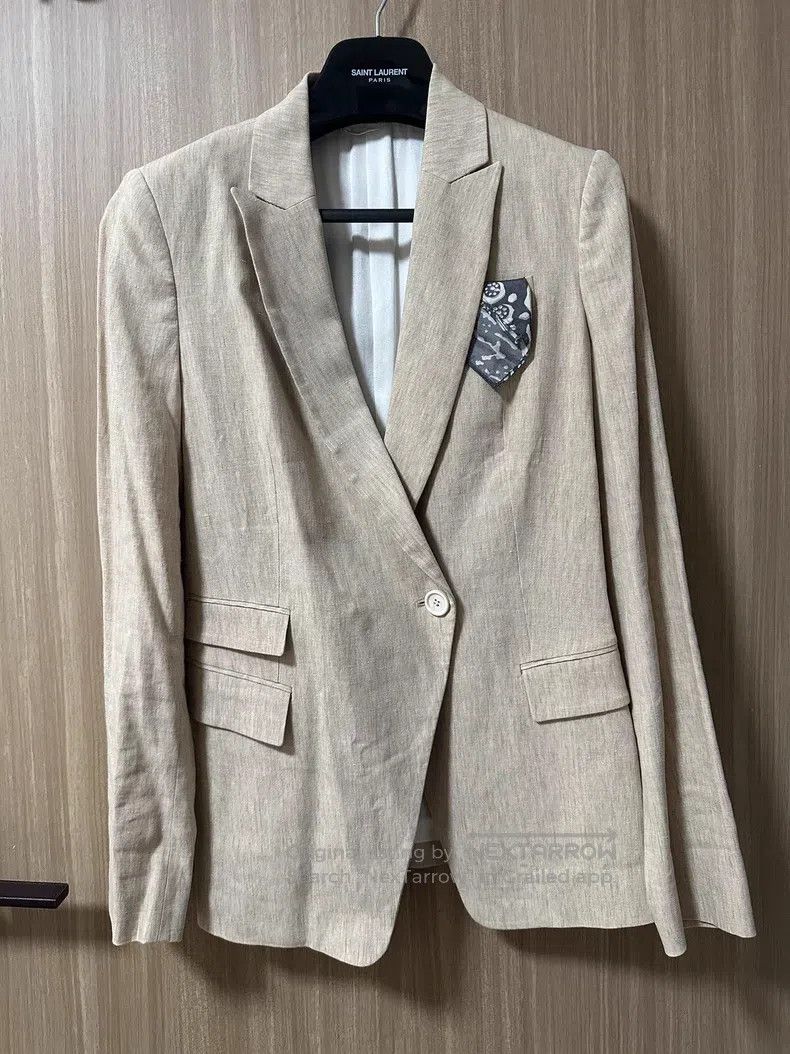 Brunello Cucinelli Brunello Cucinelli Beige Color Linen Casual Blazer Size S / US 4 / IT 40 - 1 Thumbnail