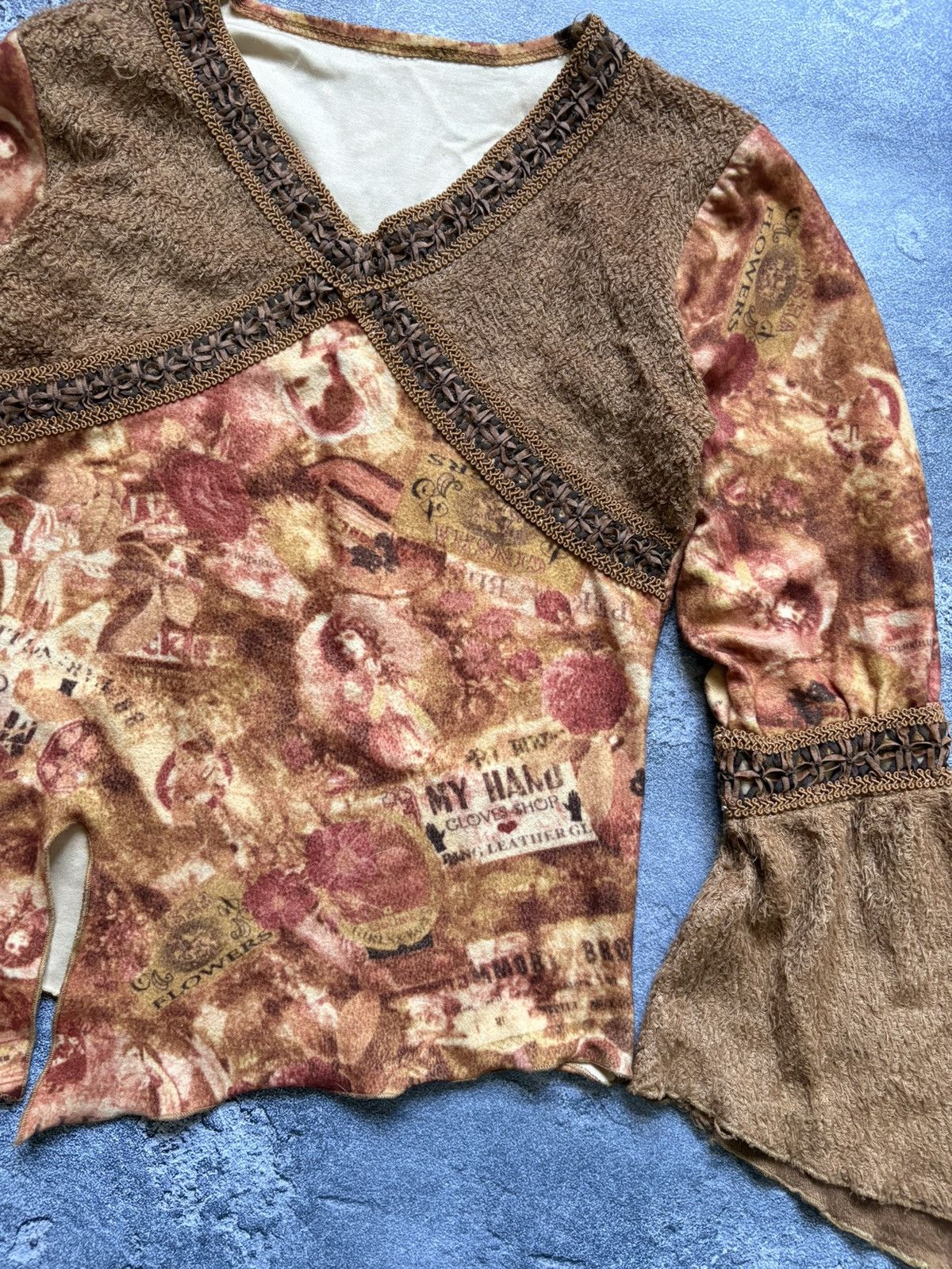 Jean Paul Gaultier Jean Paul Gaultier Vibe Y2K Grunge Fairy Bell Sleeve Top Size M / US 6-8 / IT 42-44 - 6 Thumbnail