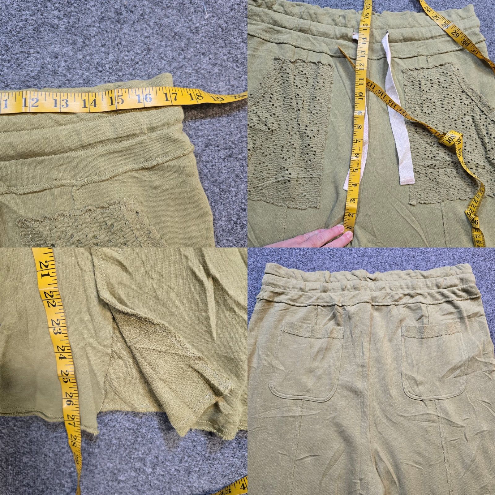Vintage Daily Practice Pants Women L Green Wide Leg Crochet Sweatpants Casual Lounge Size 36" / US 14 / IT 50 - 8 Thumbnail