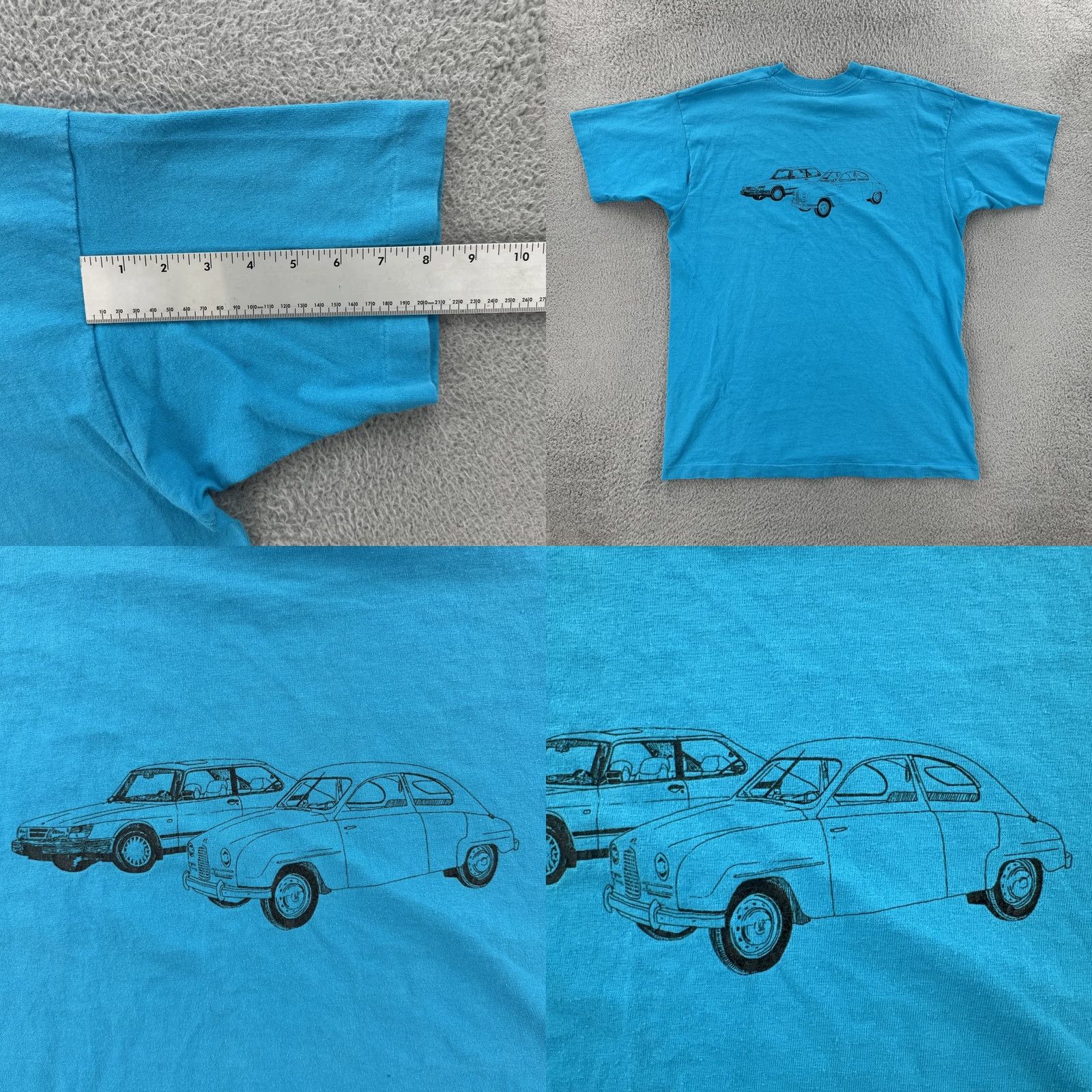 Fruit Of The Loom VINTAGE Fruit of the Loom XL Crew Neck T-Shirt Mens USA 1993 SAAB Convention Blue Size US XL / EU 56 / 4 - 11 Thumbnail