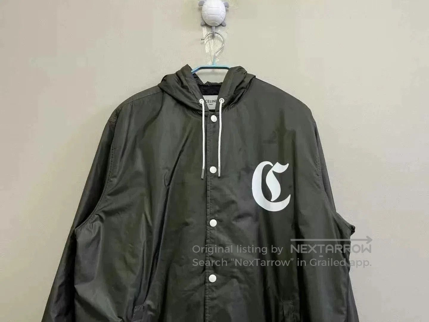 Celine Celine Green Zip Jacket with Back Lettering. Size US M / EU 48-50 / 2 - 2 Thumbnail