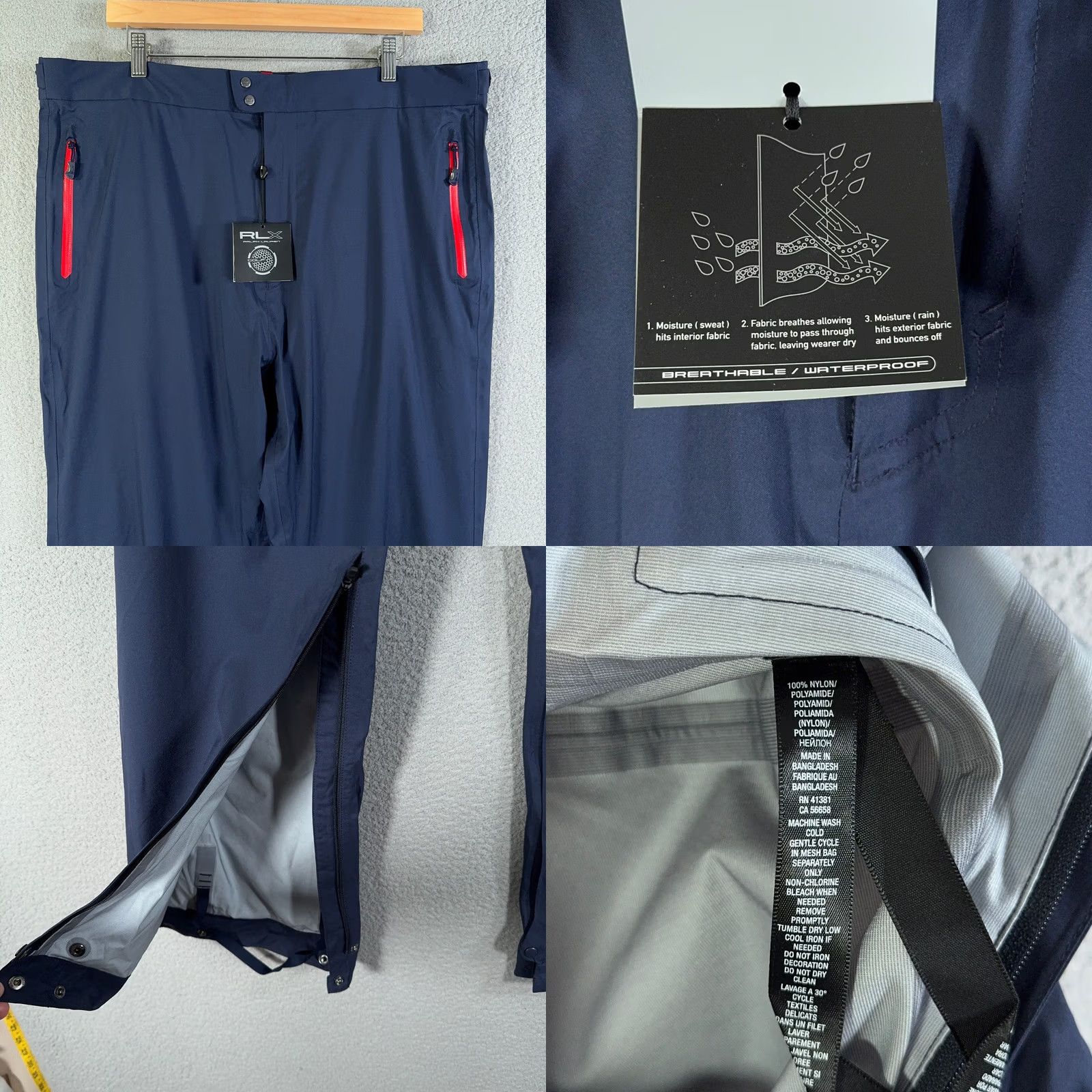 RLX Ralph Lauren VINTAGE RLX Ralph Lauren GOLF US OPEN Rain Pants Mens XL Navy NEW Size US 36 / EU 52 - 10 Thumbnail