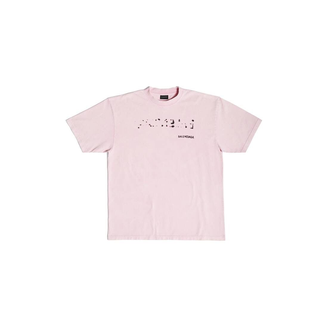 Balenciaga o1srvl11e0325 Hand-Drawn T-Shirt Large Fit in Light Pink Size S / US 4 / IT 40 - 1 Thumbnail