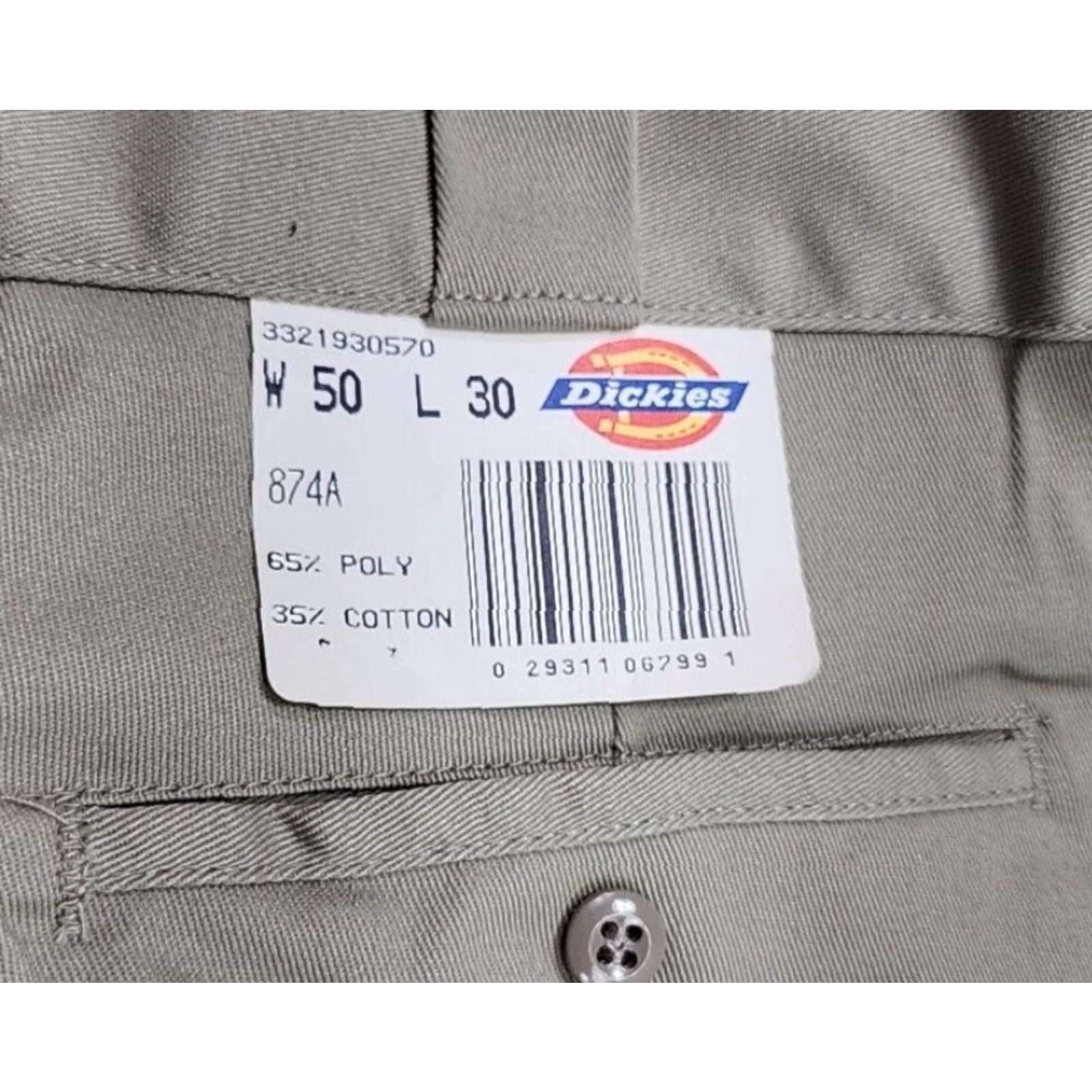 Dickies VINTAGE Dickies 874A Khaki Chino Pants Flat Front 50X30 Beige Workwear Mens NWT Dickies 874A Size US 34 / EU 50 - 4 Thumbnail