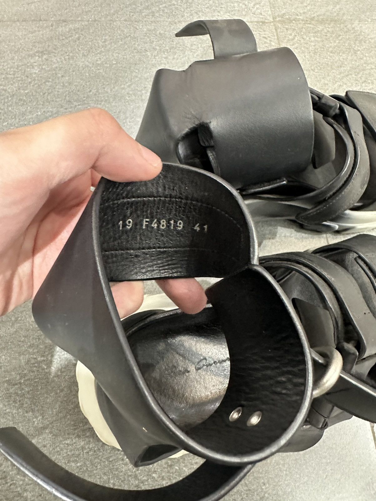 Rick Owens Rick Owens Black and Silver Ankle Strap Tractor Sandals Size US 8 / EU 41 - 6 Thumbnail