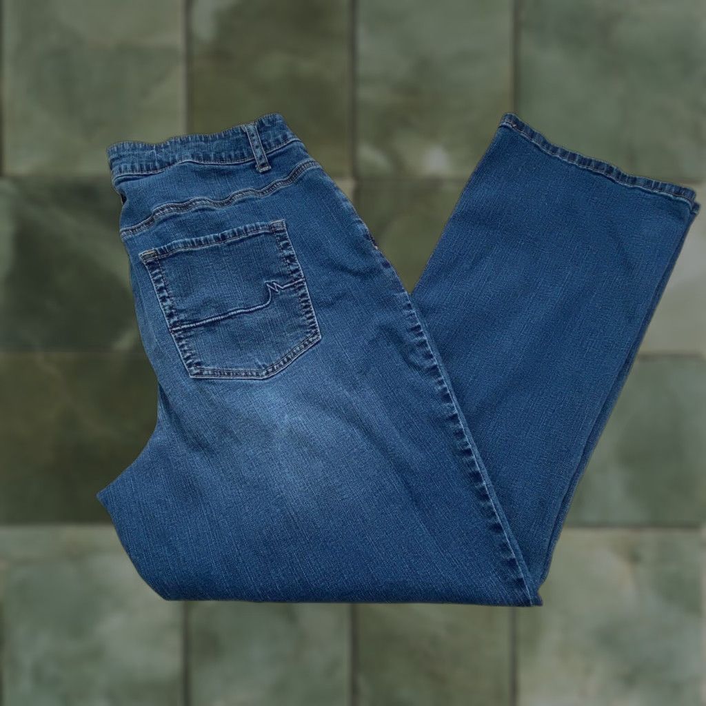 Vintage Maurices Womens High Rise Bootcut Jeans Blue 34 Medium Wash Stretch Cotton Blend Size 24" / US 00 / IT 34 - 1 Thumbnail