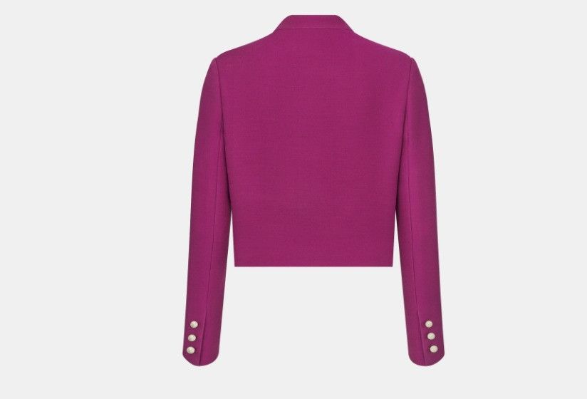 Dior o1w1db10325 414G60 Cropped Jacket in Mulberry Size M / US 6-8 / IT 42-44 - 2 Thumbnail
