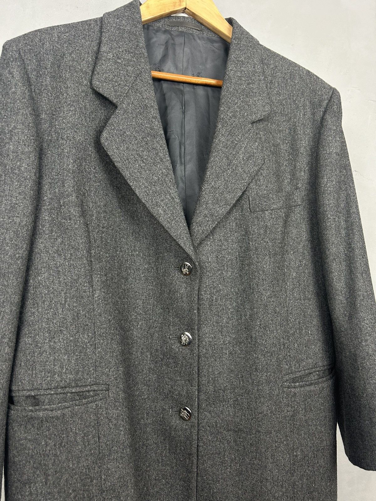 Burberry Burberry Women’s Grey Wool Blazer Made in England Vintage Size L / US 10 / IT 46 - 6 Thumbnail