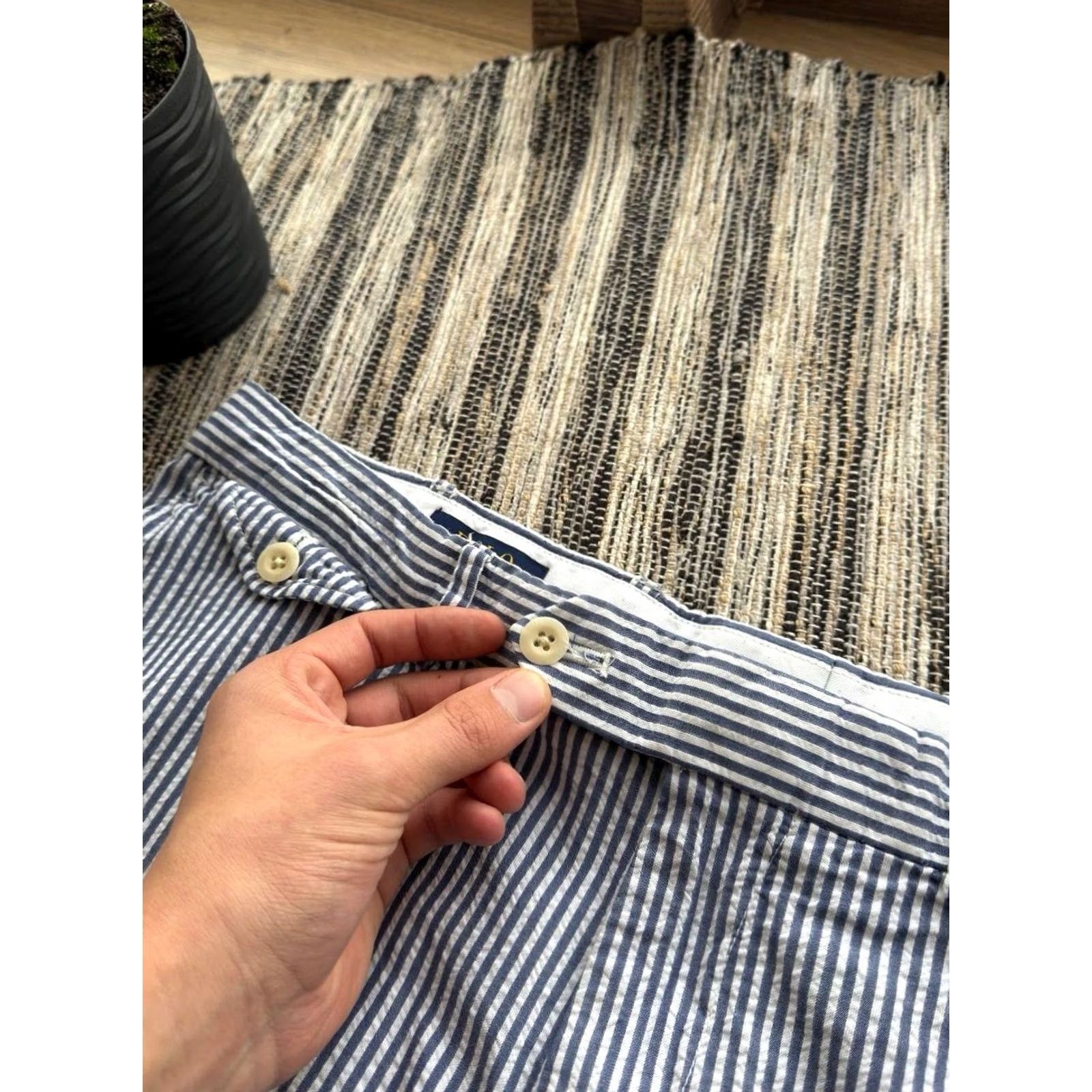 Polo Ralph Lauren VINTAGE Polo Ralph Lauren Navy Blue Striped Shorts Old Money Bermuda 2XL Mens Blue Striped Polo Ralph Lauren Old Money Shorts Summer Luxury Shorts Size US XXL / EU 58 / 5 - 4 Thumbnail
