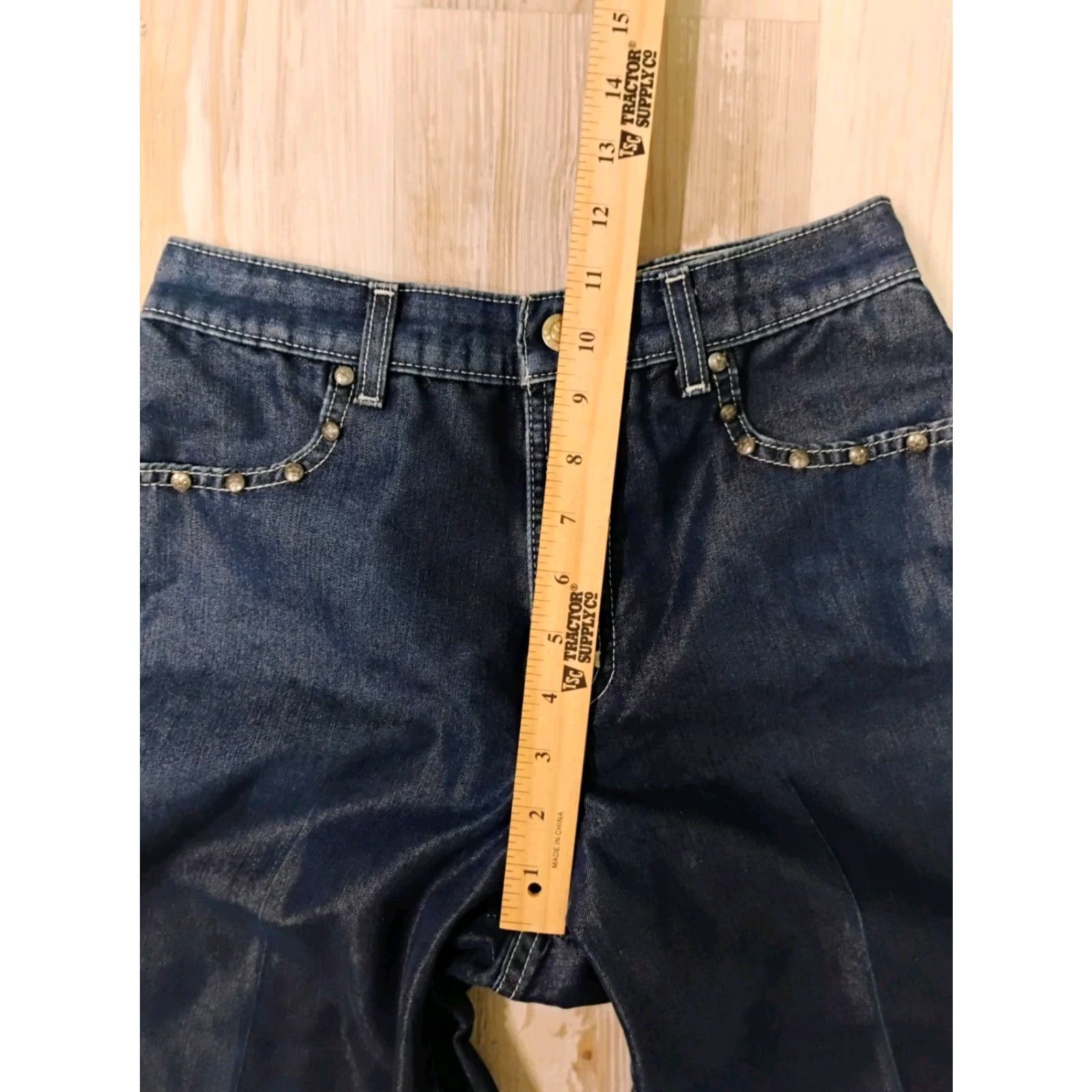 Vintage VINTAGE Rockies Jeans Western 25x32 Women Blue Denim Studded Shimmer Relaxed 90s? No, wait. Size 42" / US 20 - 6 Thumbnail