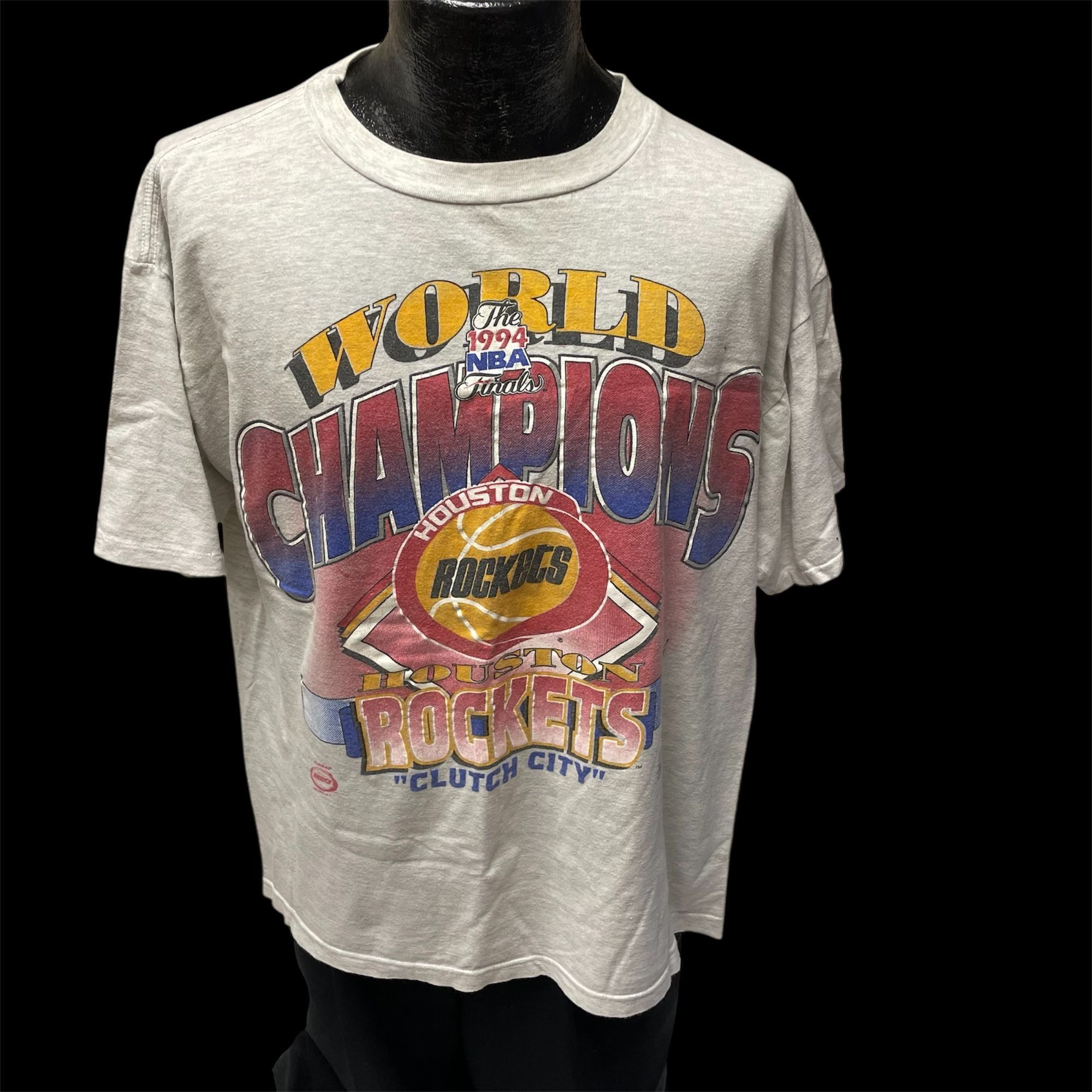 Other Vtg True-Fan NBA Houston Rockets CLUTCH CITY World Champs Size US XL / EU 56 / 4 - 2 Thumbnail
