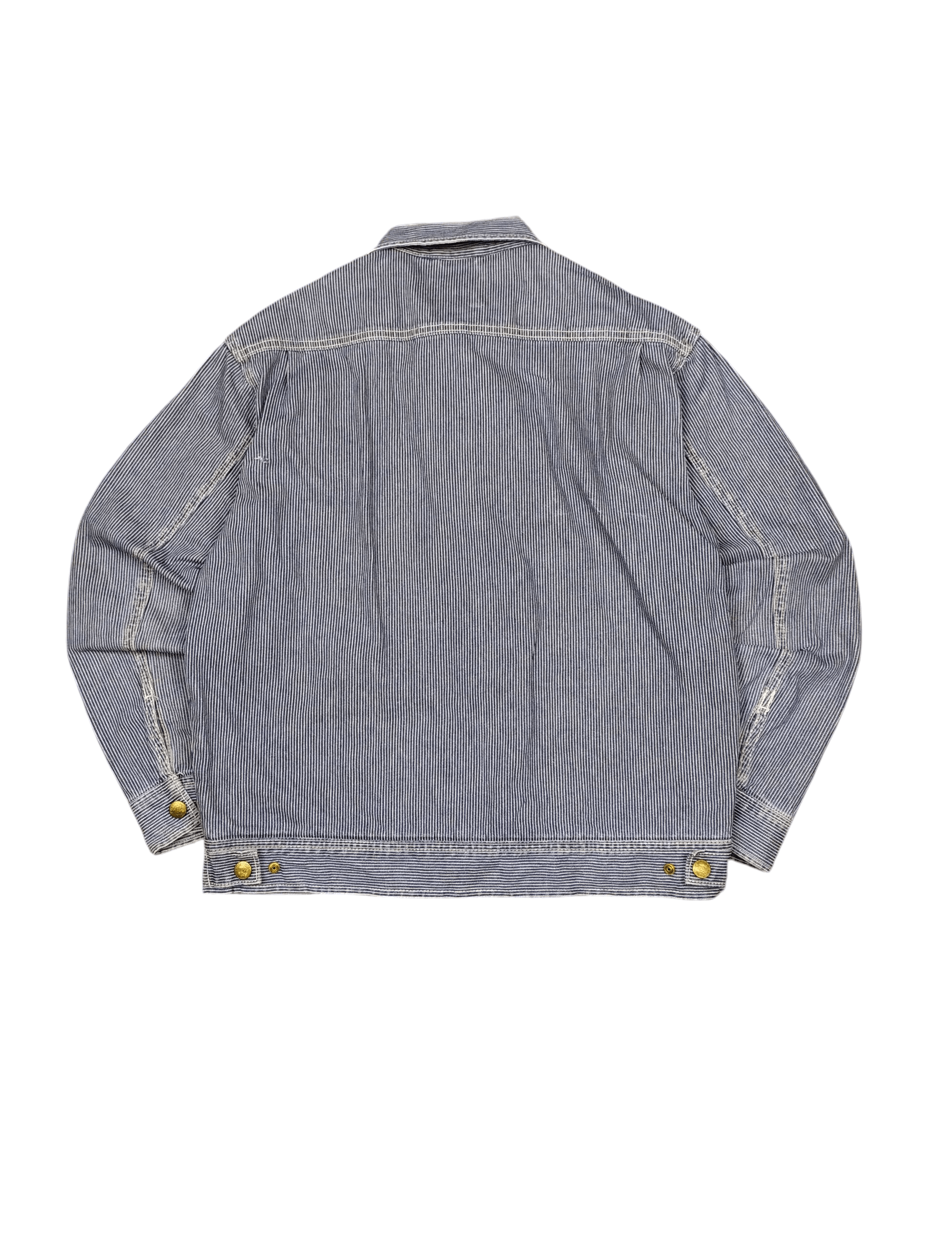 Japanese Brand Vintage Dogman Hickory Stripe Denim Workers Jacket Size US L / EU 52-54 / 3 - 6 Thumbnail