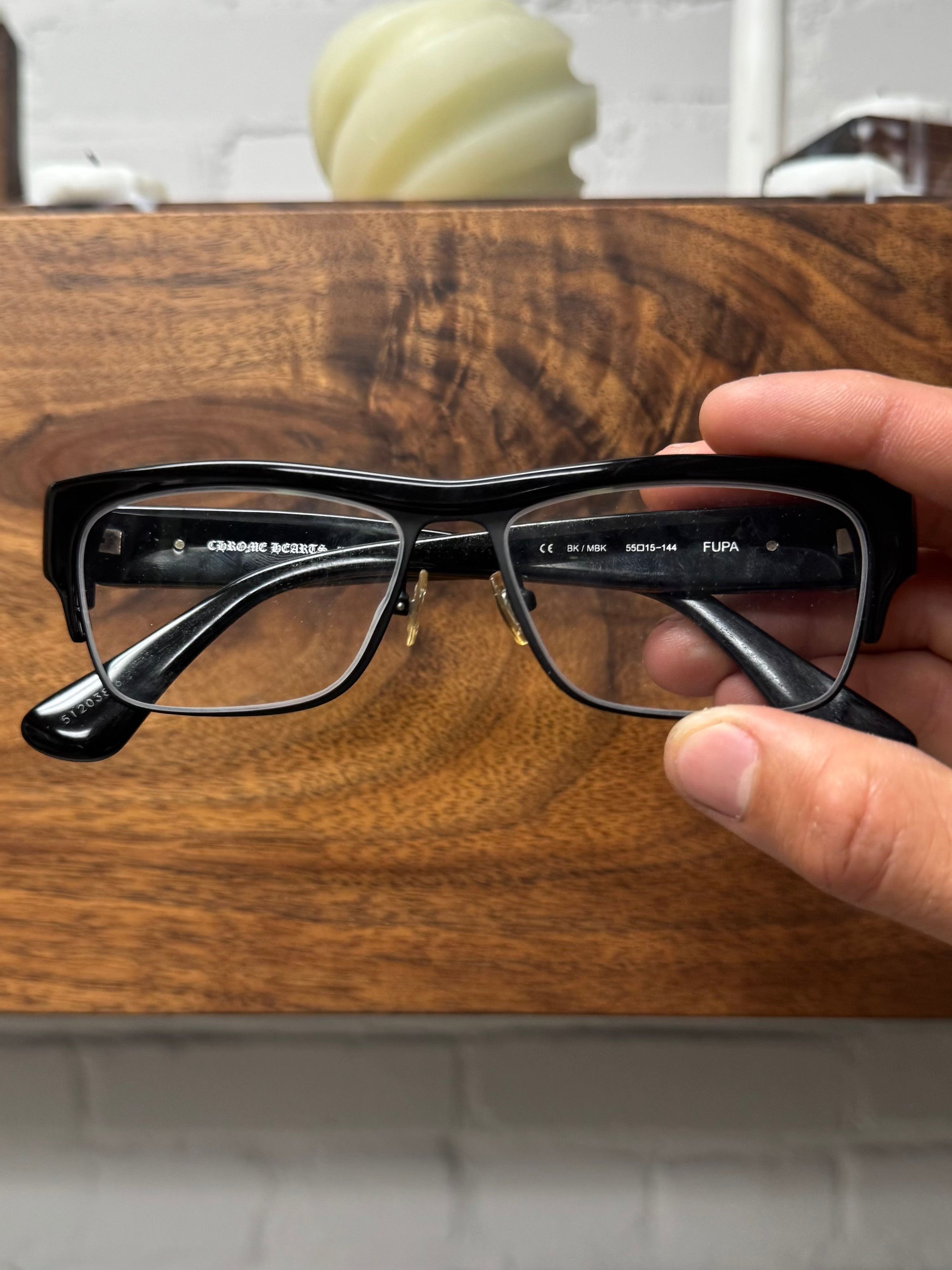 Chrome Hearts Silver Fleur Logo 'Fupa' Prescription Glasses