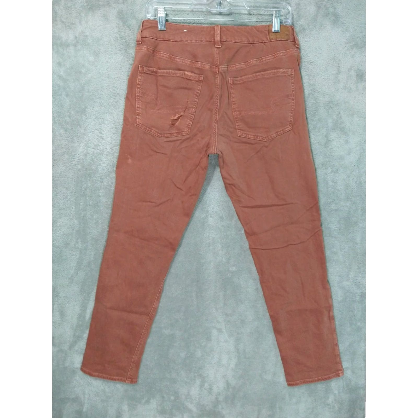American Eagle Outfitters VINTAGE American Eagle Outfitters Jeans Womens 6 Brown Distressed Super Stretch Tomgirl Denim Straight 5-Pocket Womens Size 28" / US 6 / IT 42 - 2 Thumbnail